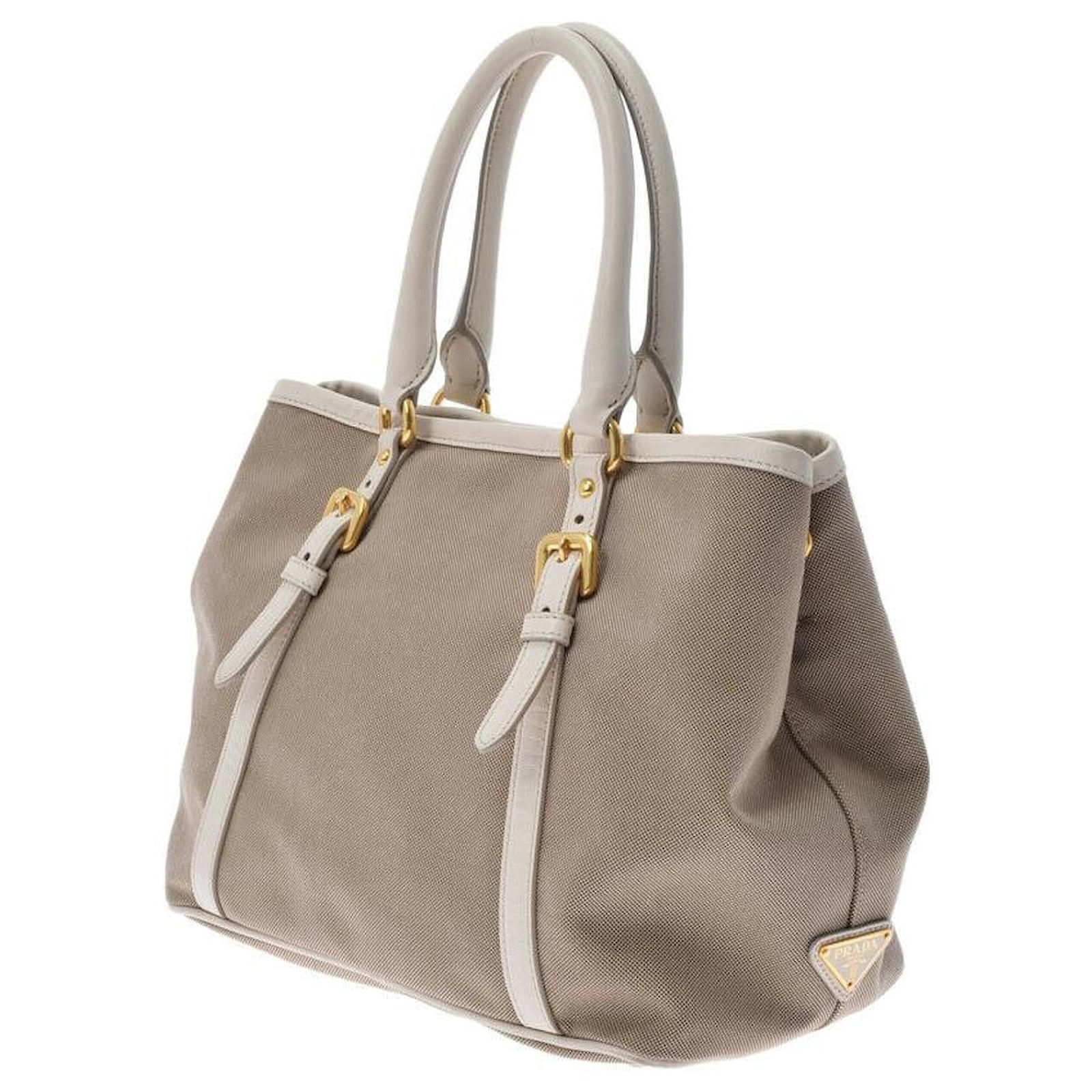 Prada - Nude Leather Bucket Bag With Shoulder Strap