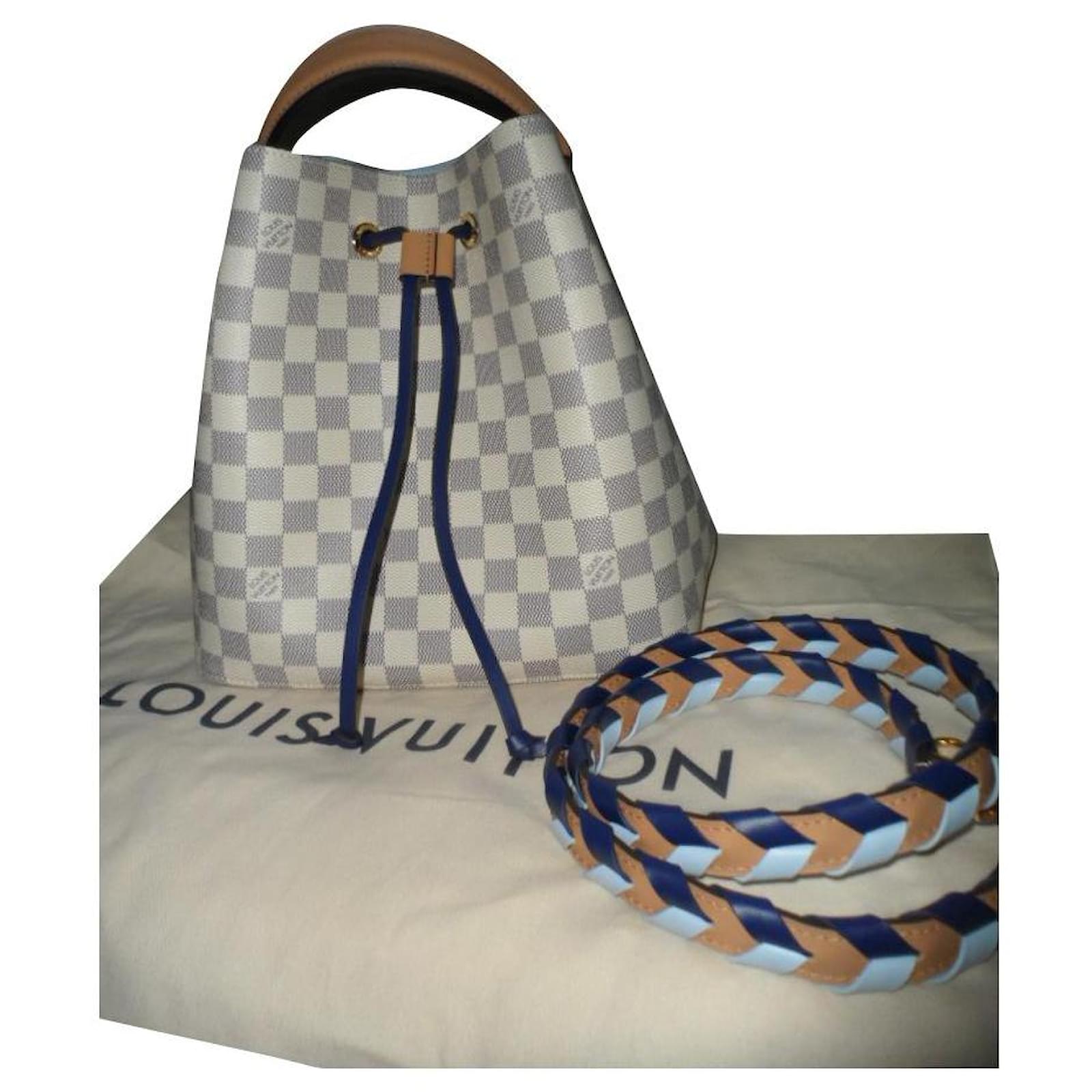Louis Vuitton, Bags, Newlouis Vuitton Damier Azur Neonoe Mm Bucket Rose  Bag