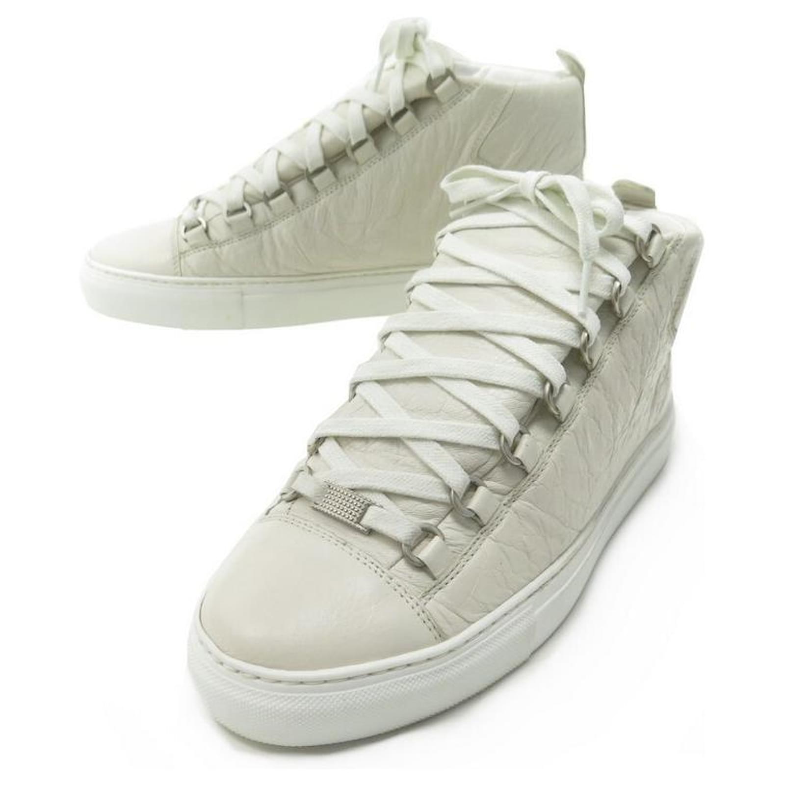 NEW BALENCIAGA BASKETS ARENA SHOES 458686 40 IT FR LEATHER SNEAKERS White ref.513769 - Closet