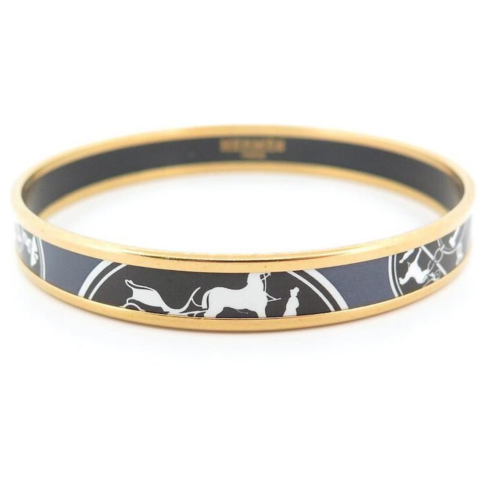 hermes gold enamel bracelet