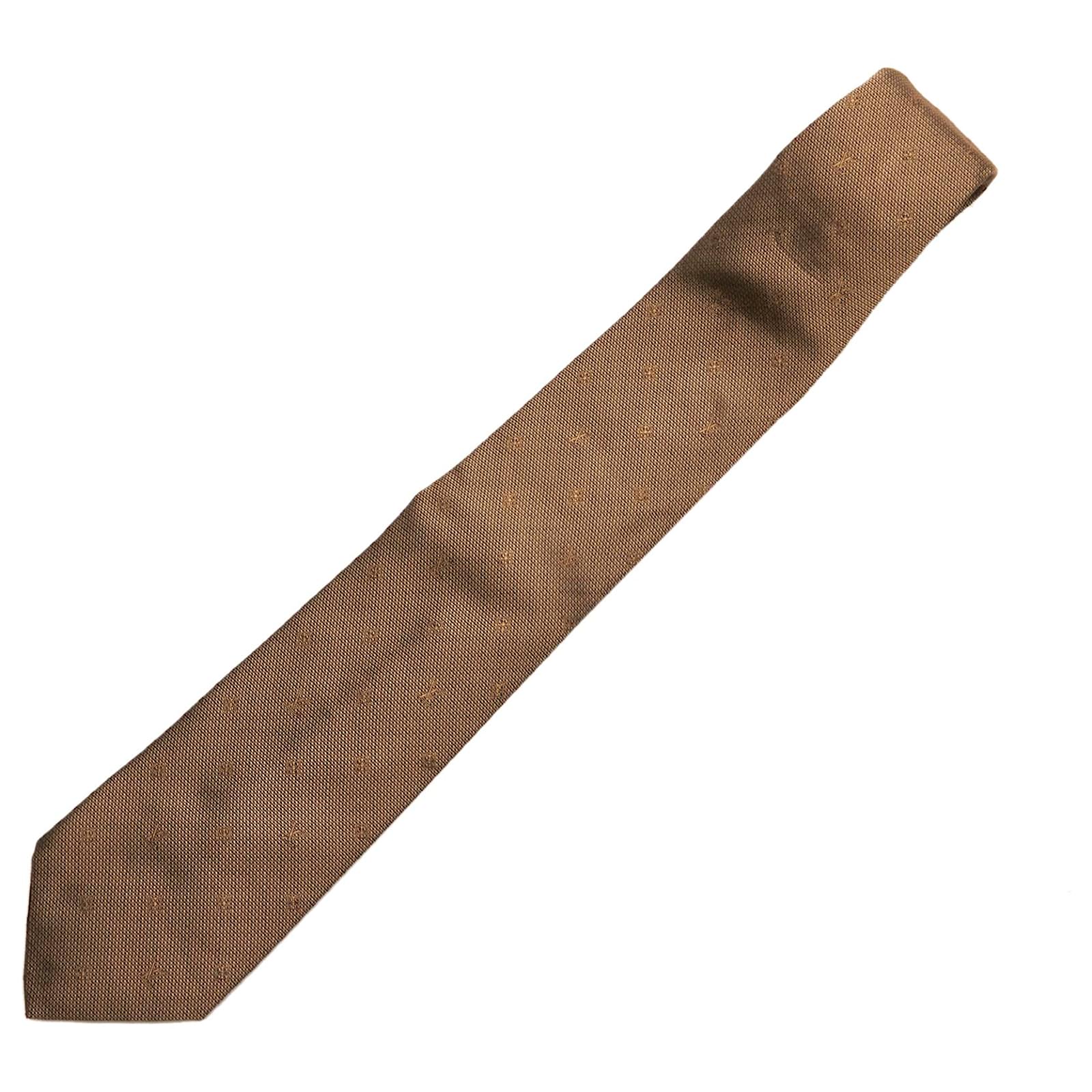 Louis Vuitton Brown Silk Tie Light brown Cloth ref.514144 - Joli Closet