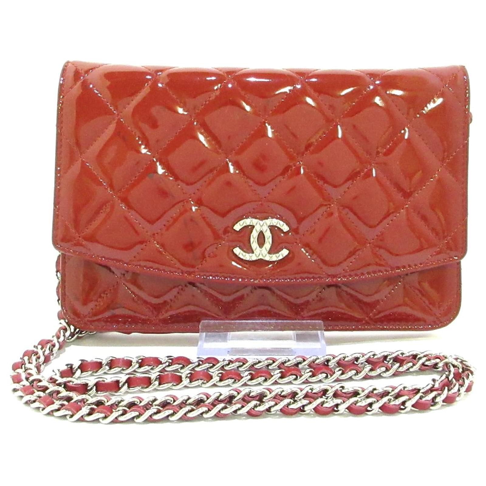 Chanel Wallet on Chain Red Patent leather ref.514355 Joli Closet