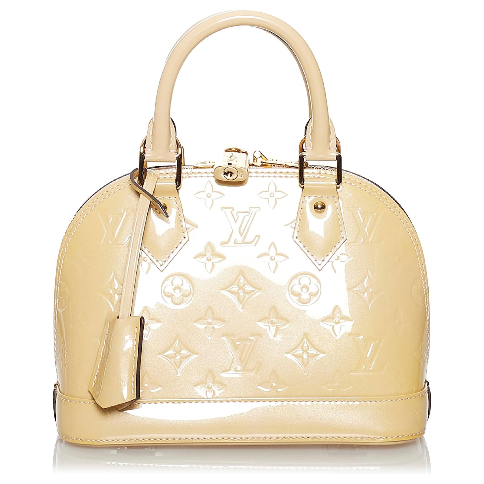 Louis Vuitton White Vernis Alma BB Leather Patent leather ref