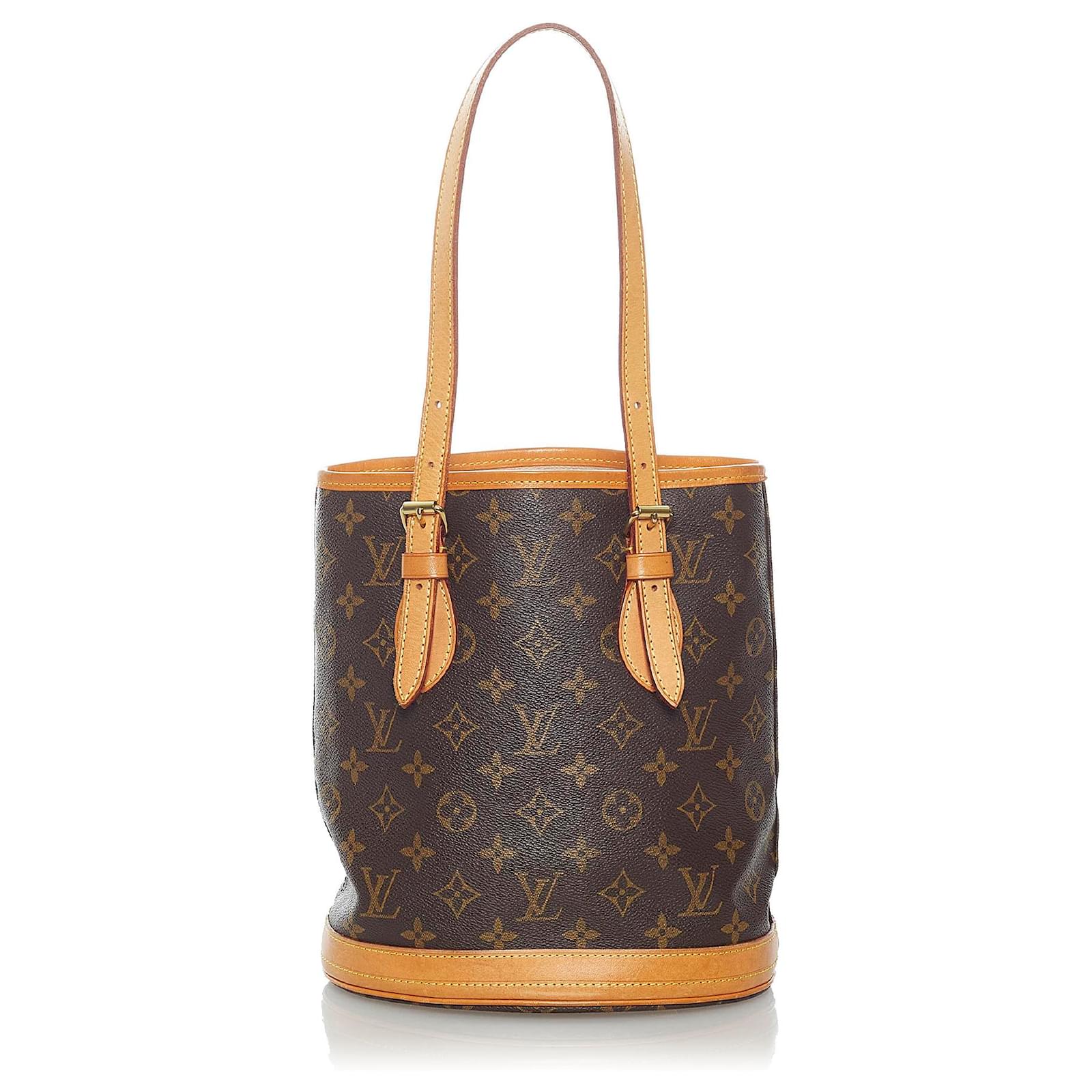 Brown Louis Vuitton Monogram Petit Bucket