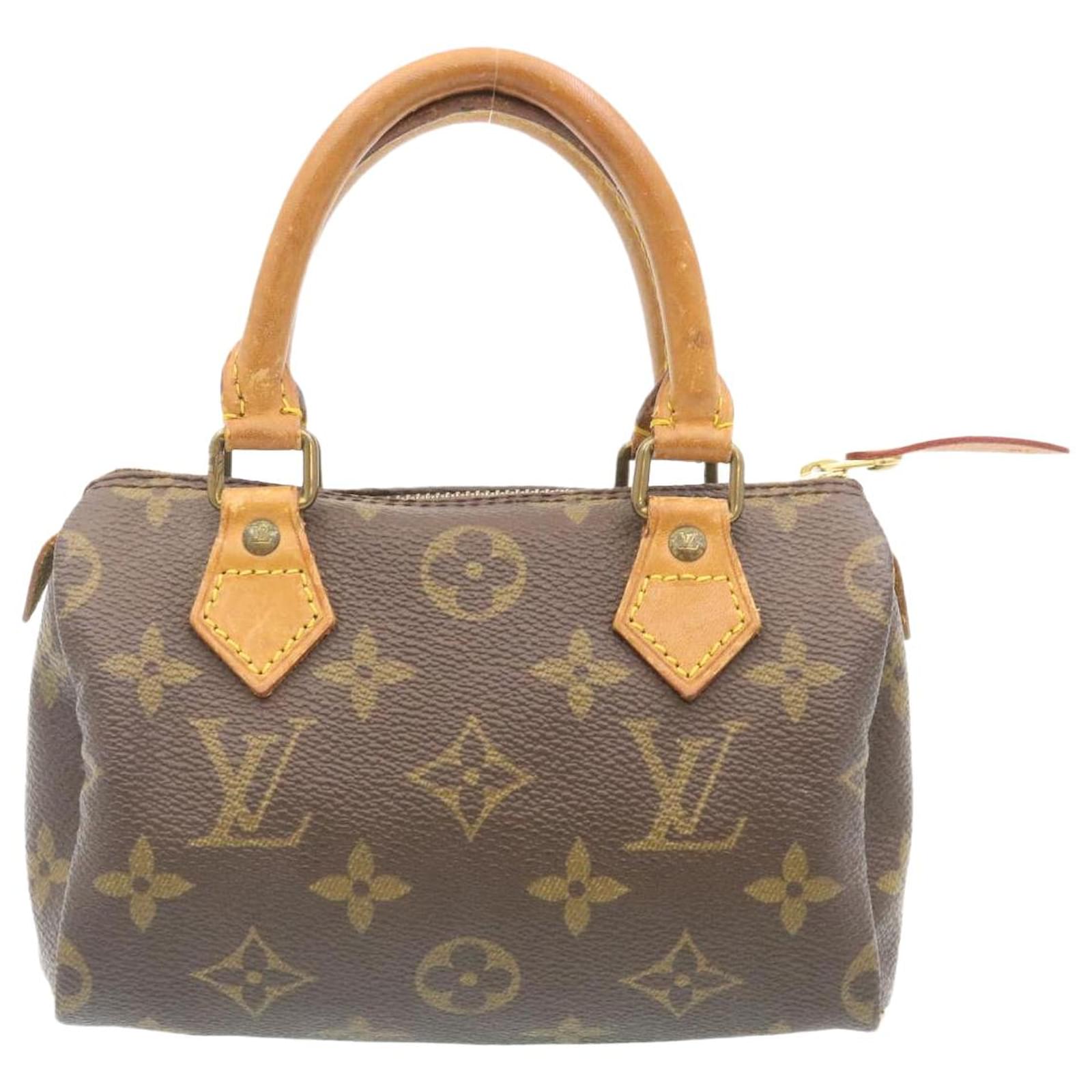 Speedy cloth mini bag Louis Vuitton Brown in Cloth - 22693138