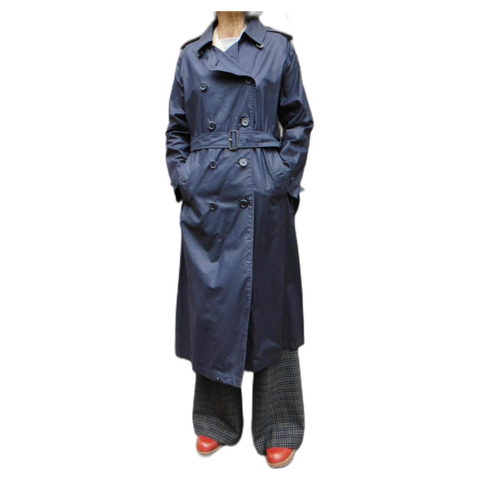 lightweight Burberry vintage trench coat size 40 Navy blue Cotton   - Joli Closet