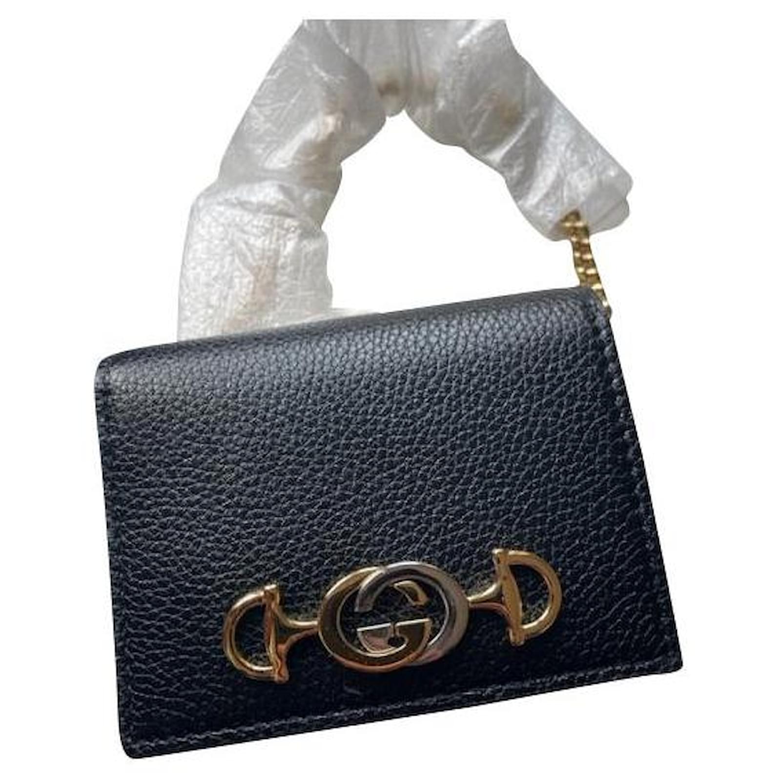 Gucci Interlocking GG Wallet On Chain in Black w/ Tags