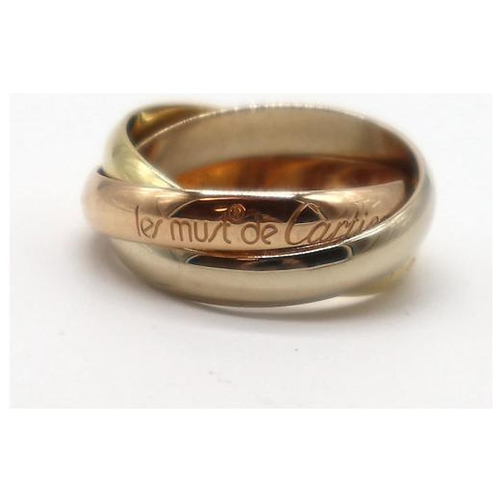 Love Cartier Tricolor 18k Trinity Ring Size 50 Multiple colors ref