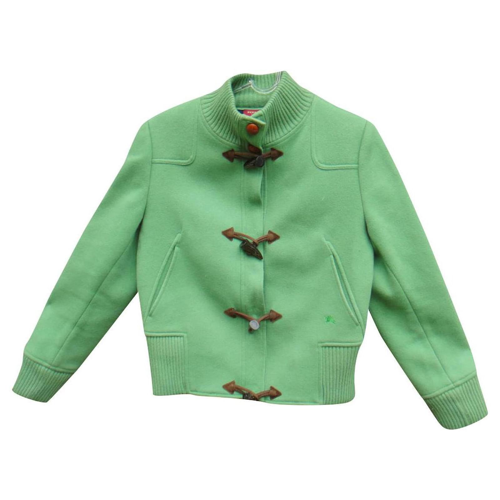 Burberry jacket size 42 Light green Wool ref.516654 - Joli Closet
