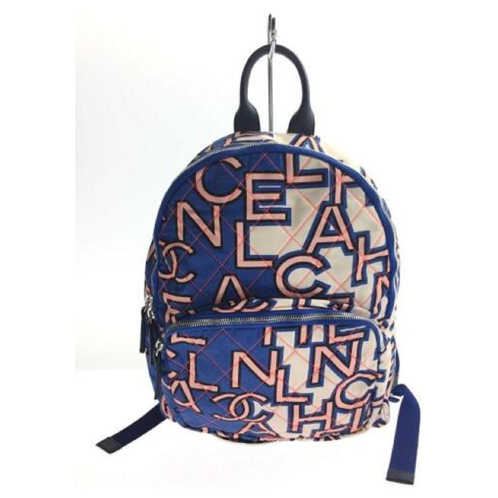 **[Used] CHANEL Backpack / Nylon / BLU / Total pattern / Bicolor /  Multicolor / Coco mark