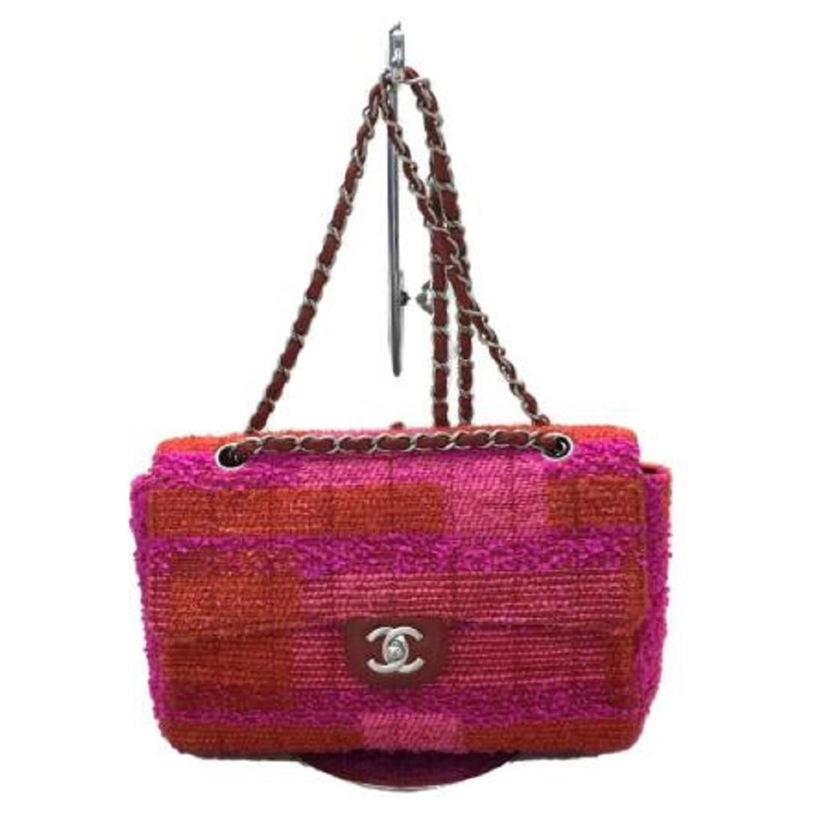 Used] CHANEL Shoulder bag / handbag / bag / tweed / red / pink