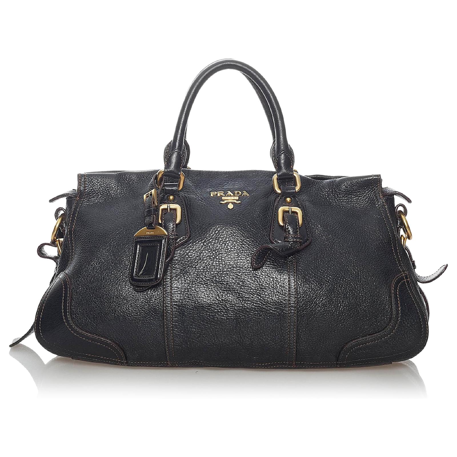 Prada, Bags, Prada Cervo Antik Leather Bag With Strap