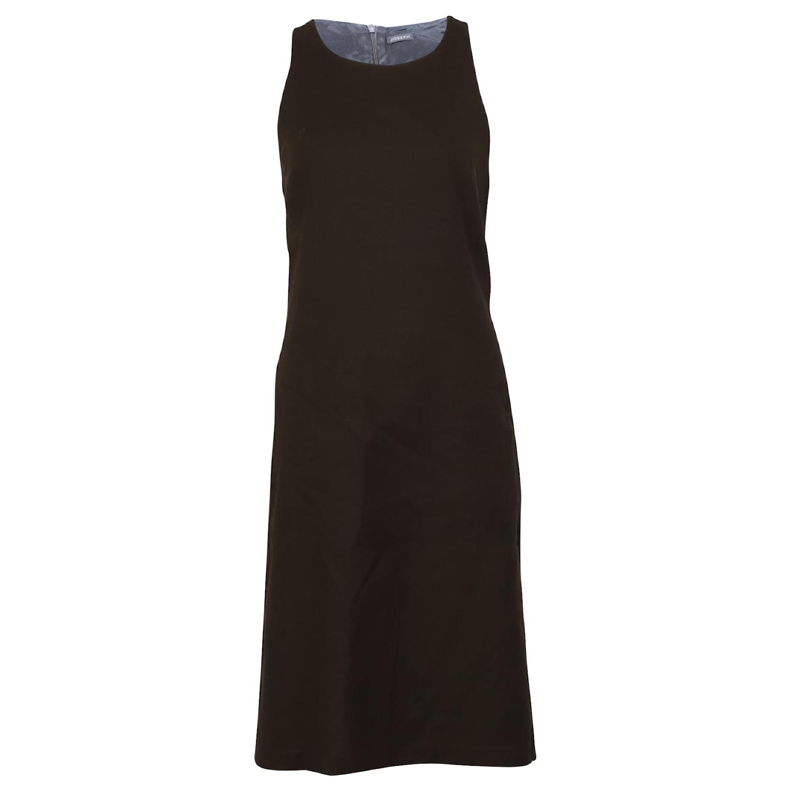 Joseph Brown Robe milongue sans manches en laine marron ref.516958 Joli Closet