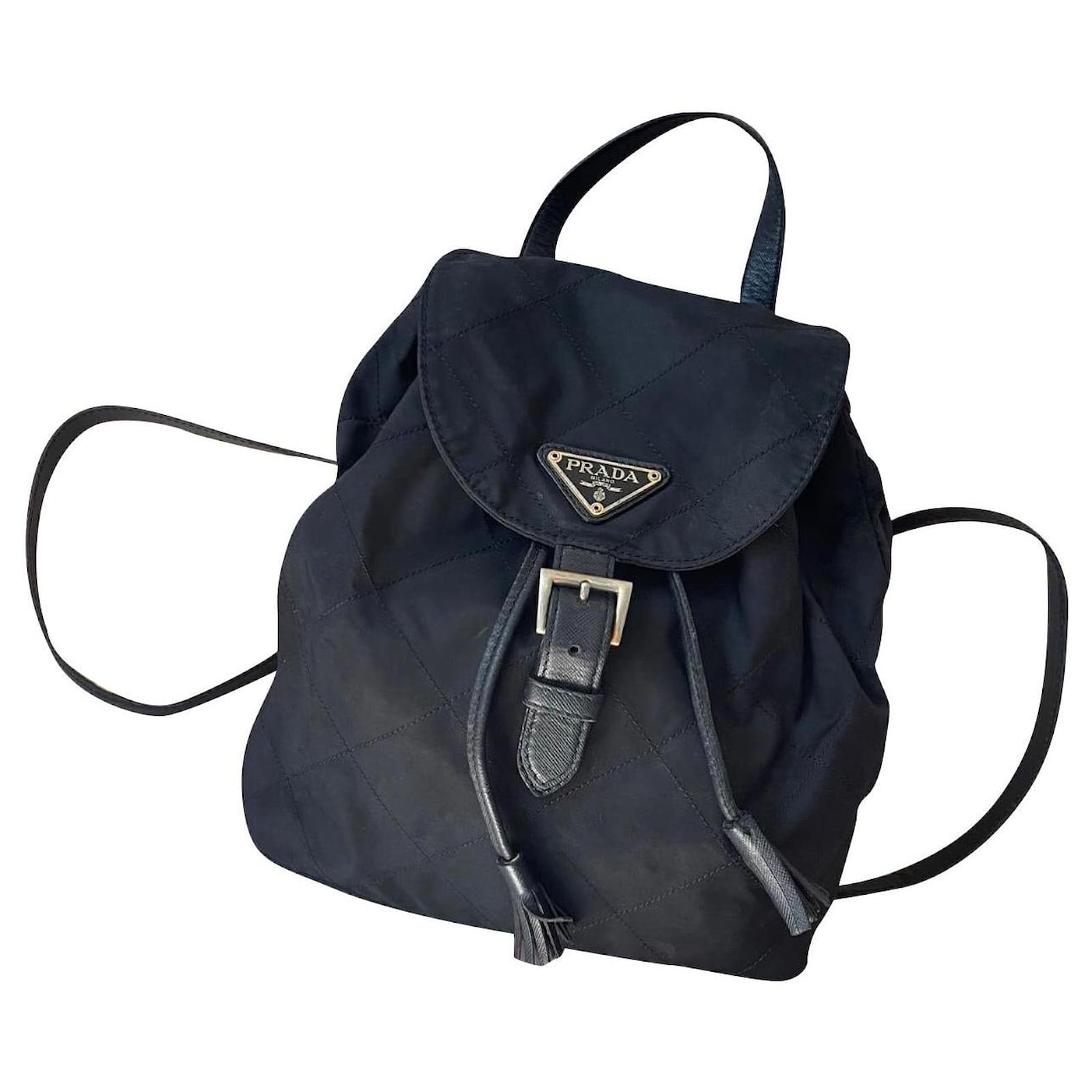 Prada Nylon Mini backpack Black Leather  - Joli Closet
