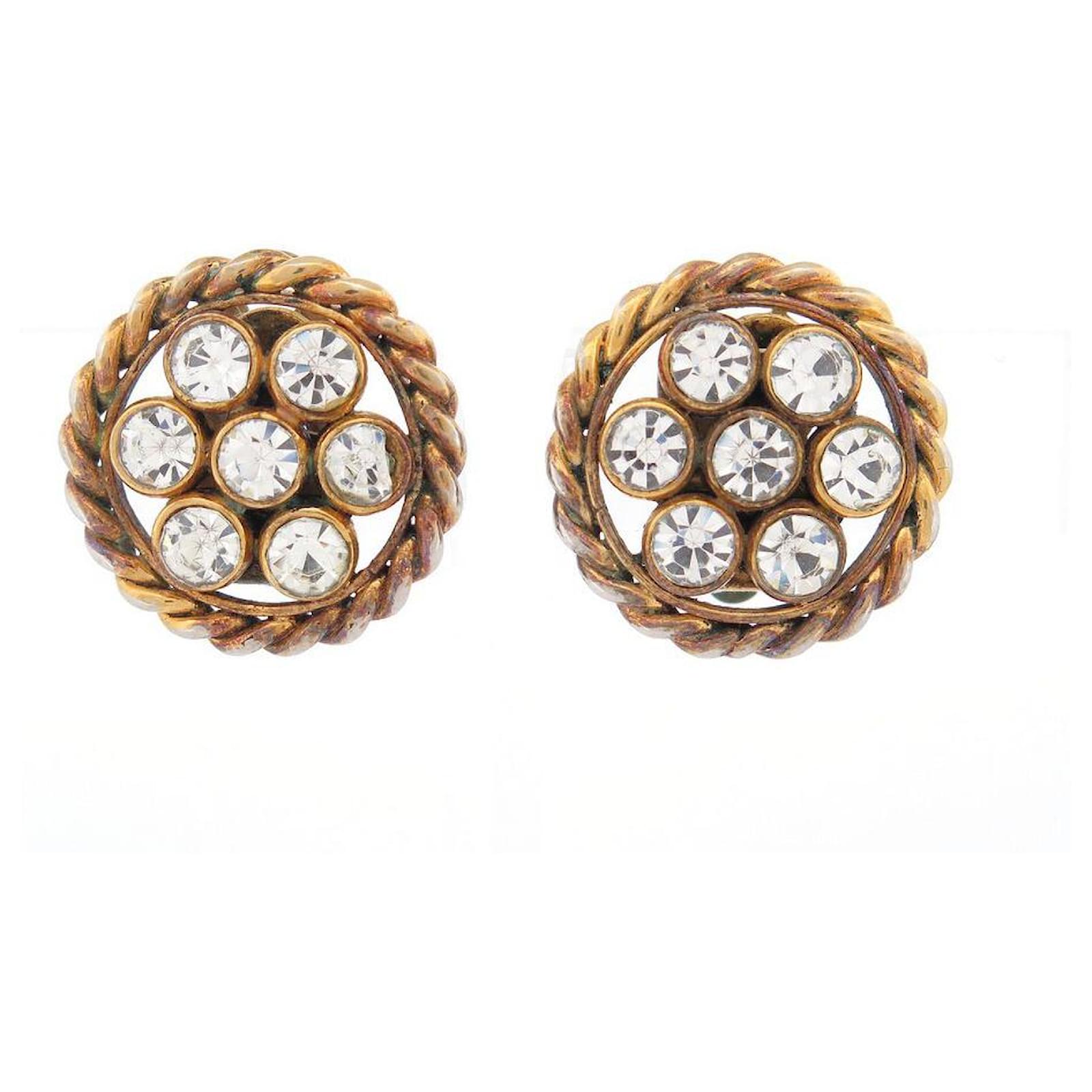 chanel antique strass earrings