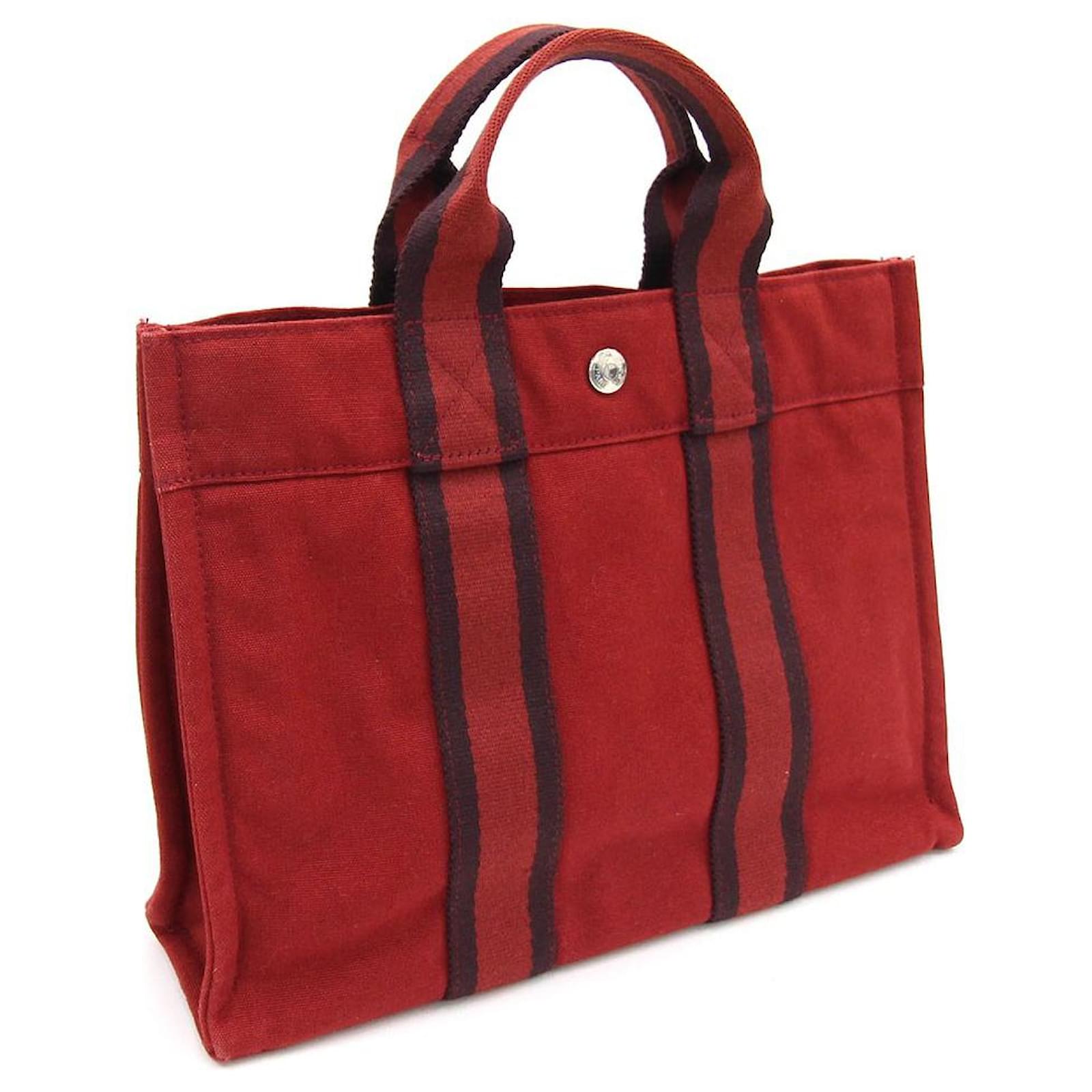 hermes canvas tote bag