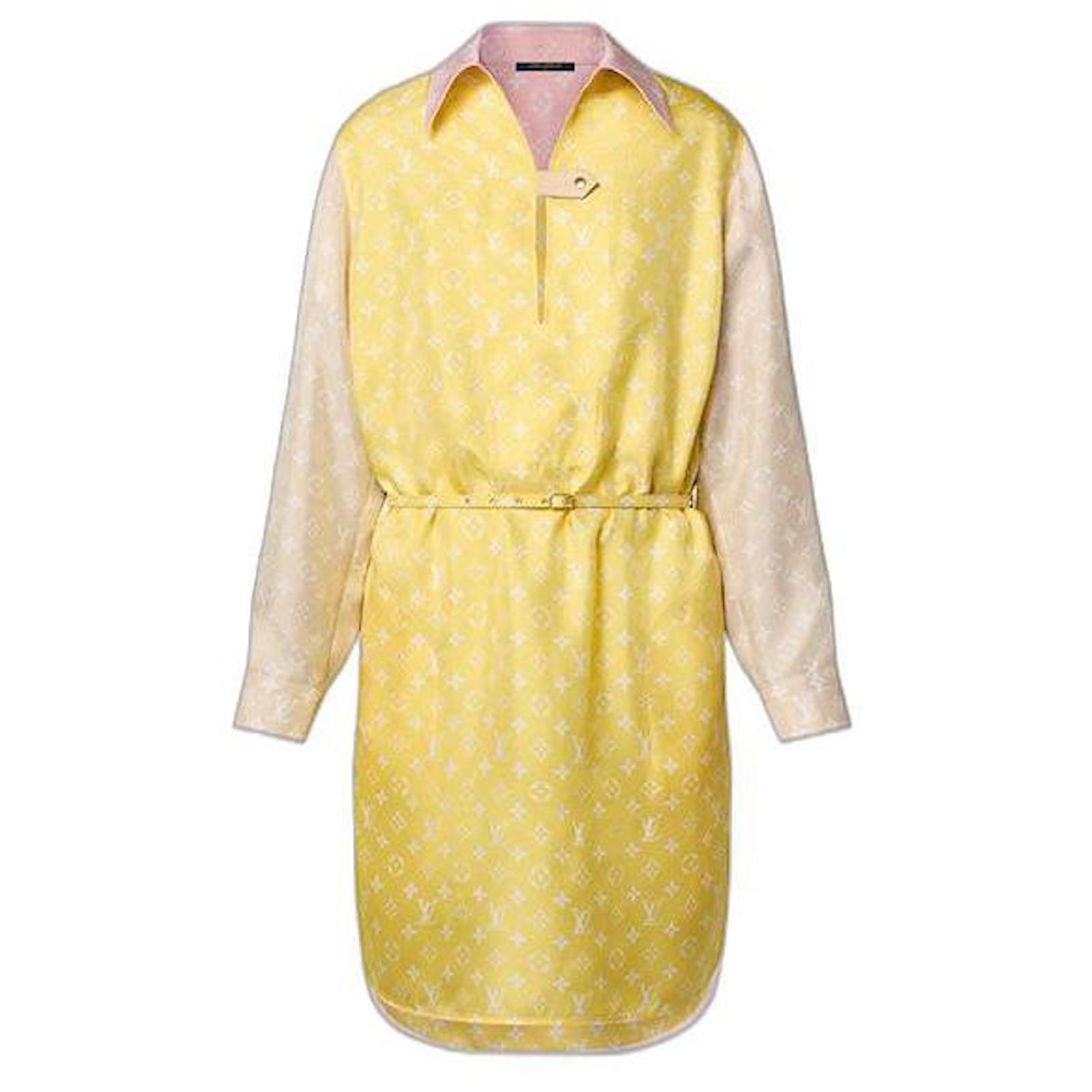 Louis Vuitton LV Pastel monogram shirt dress Multiple colors Silk  ref.518339 - Joli Closet