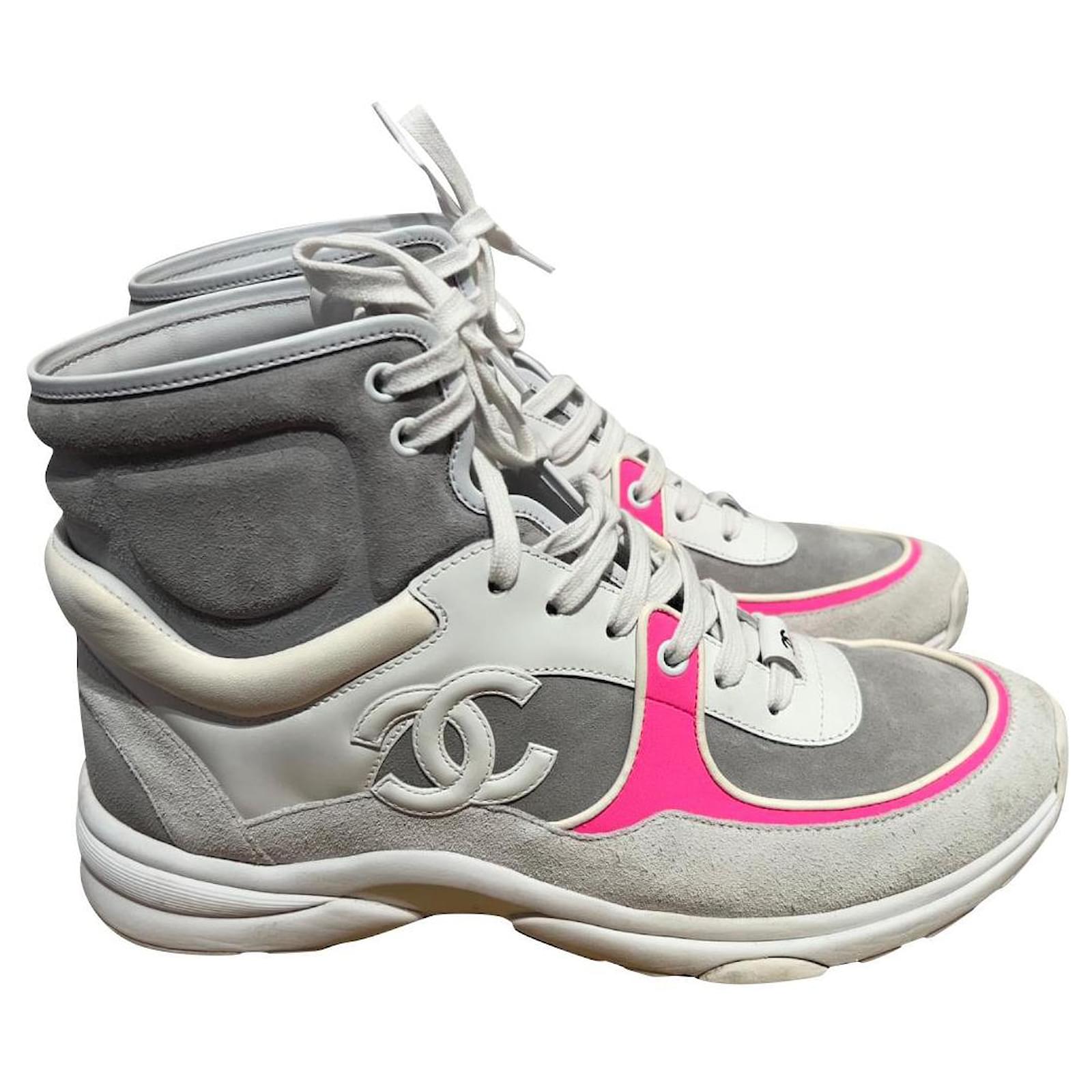 Chanel high top sneakers pink hotsell