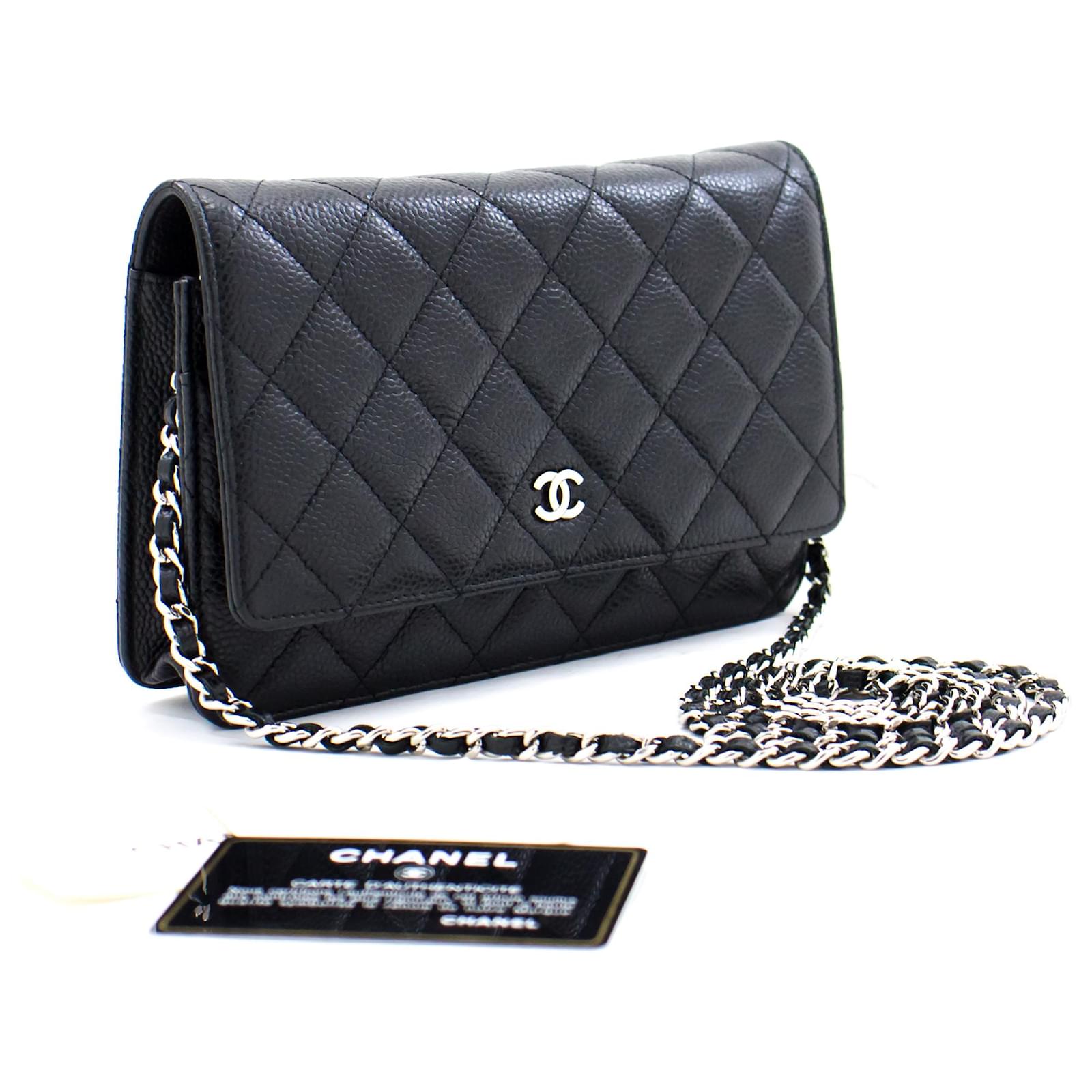 CHANEL Caviar Wallet On Chain WOC Black Shoulder Bag Crossbody Leather  ref.520143 - Joli Closet