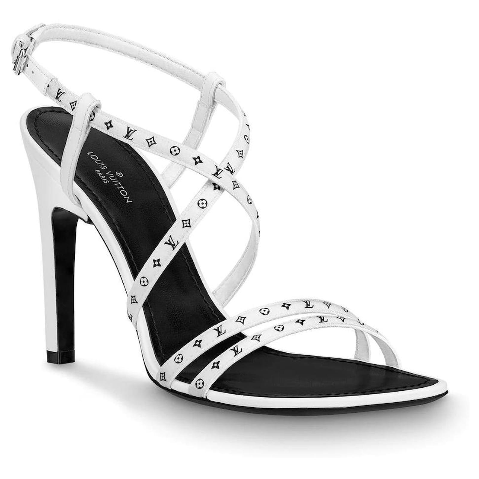 Louis Vuitton Women's 39 White Monogram Citizen Strappy Sandal Heels  ref.520463 - Joli Closet