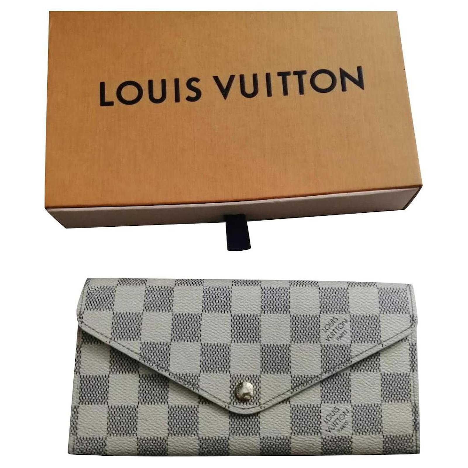 Louis Vuitton Damier Azur Canvas Josephine Wallet White Nylon ref.520519 -  Joli Closet