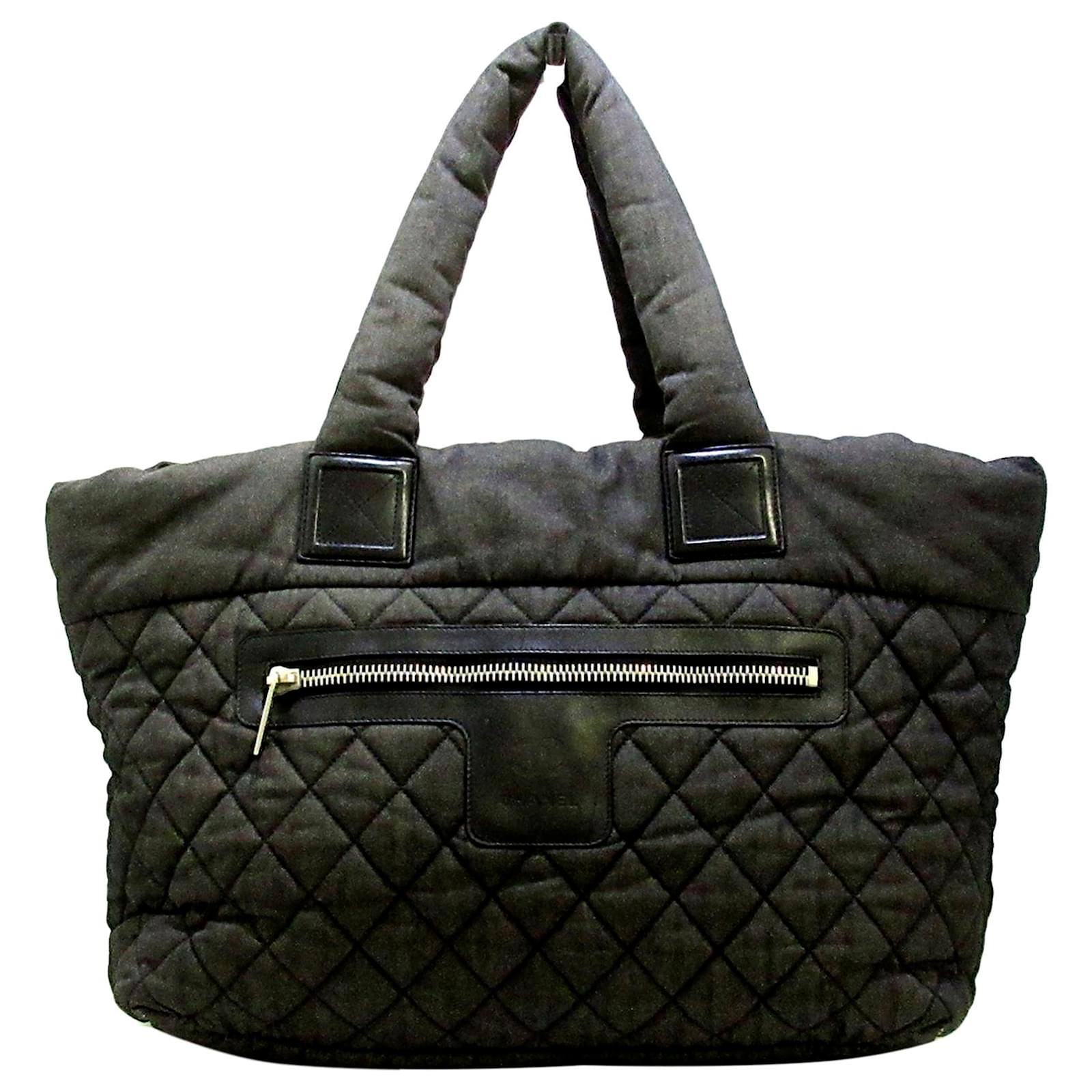 Chanel Gray Coco Cocoon Denim Tote Bag Grey Dark grey Leather Pony-style  calfskin Cloth ref.520550 - Joli Closet