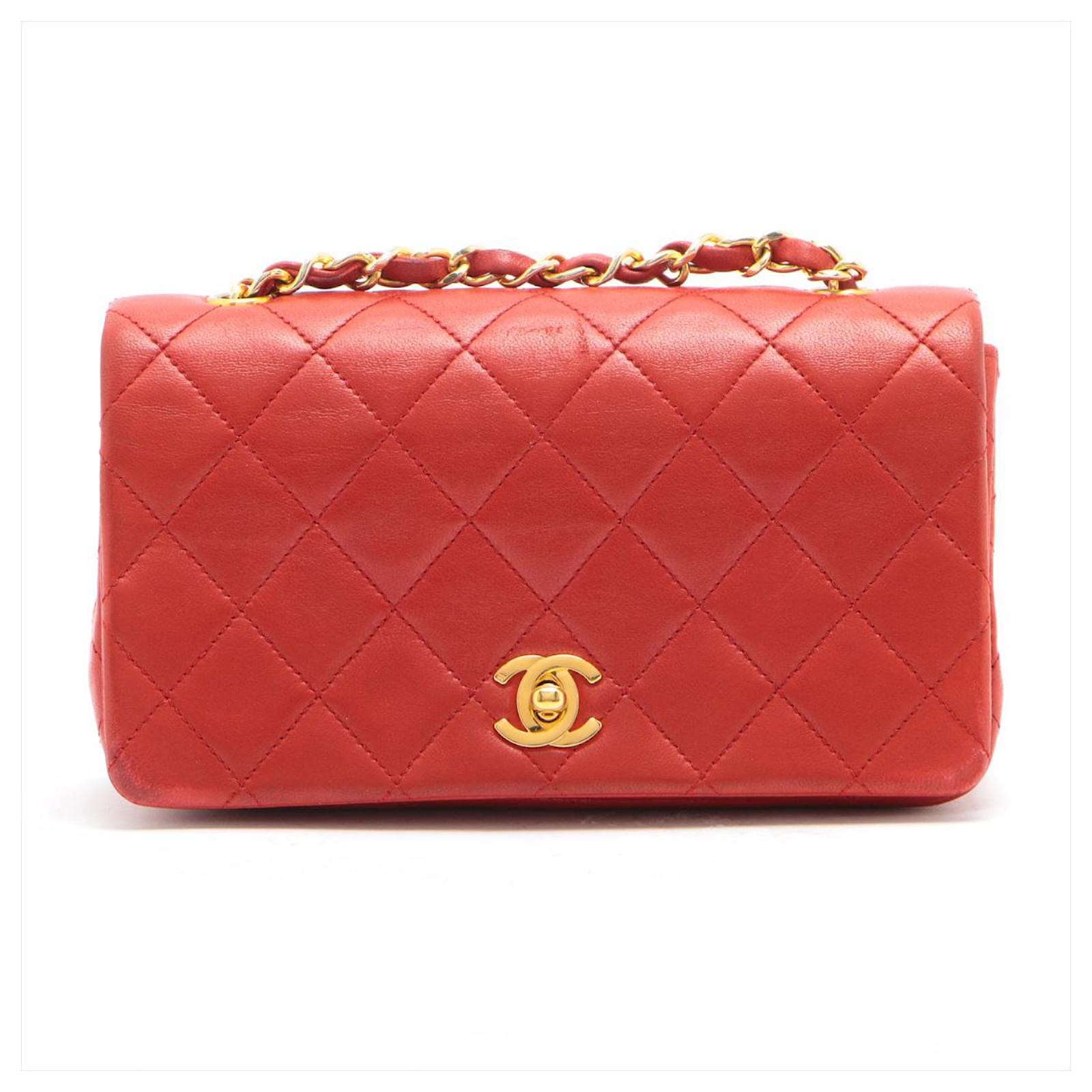 Chanel flap bag Red Leather ref.520729 Joli Closet