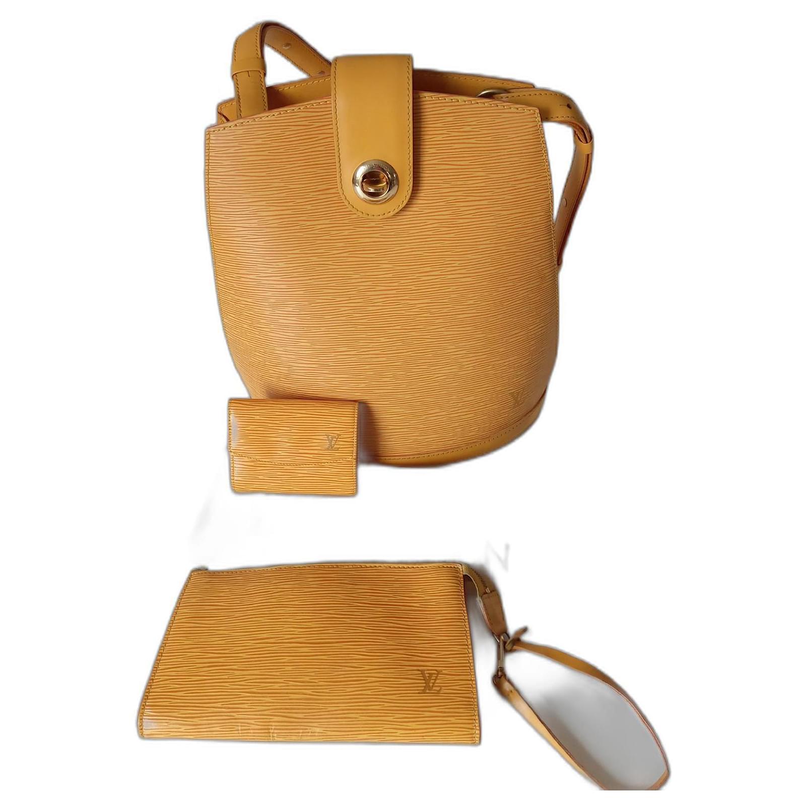 Louis Vuitton Louis Vuitton Cluny Yellow Epi Leather Shoulder Bag