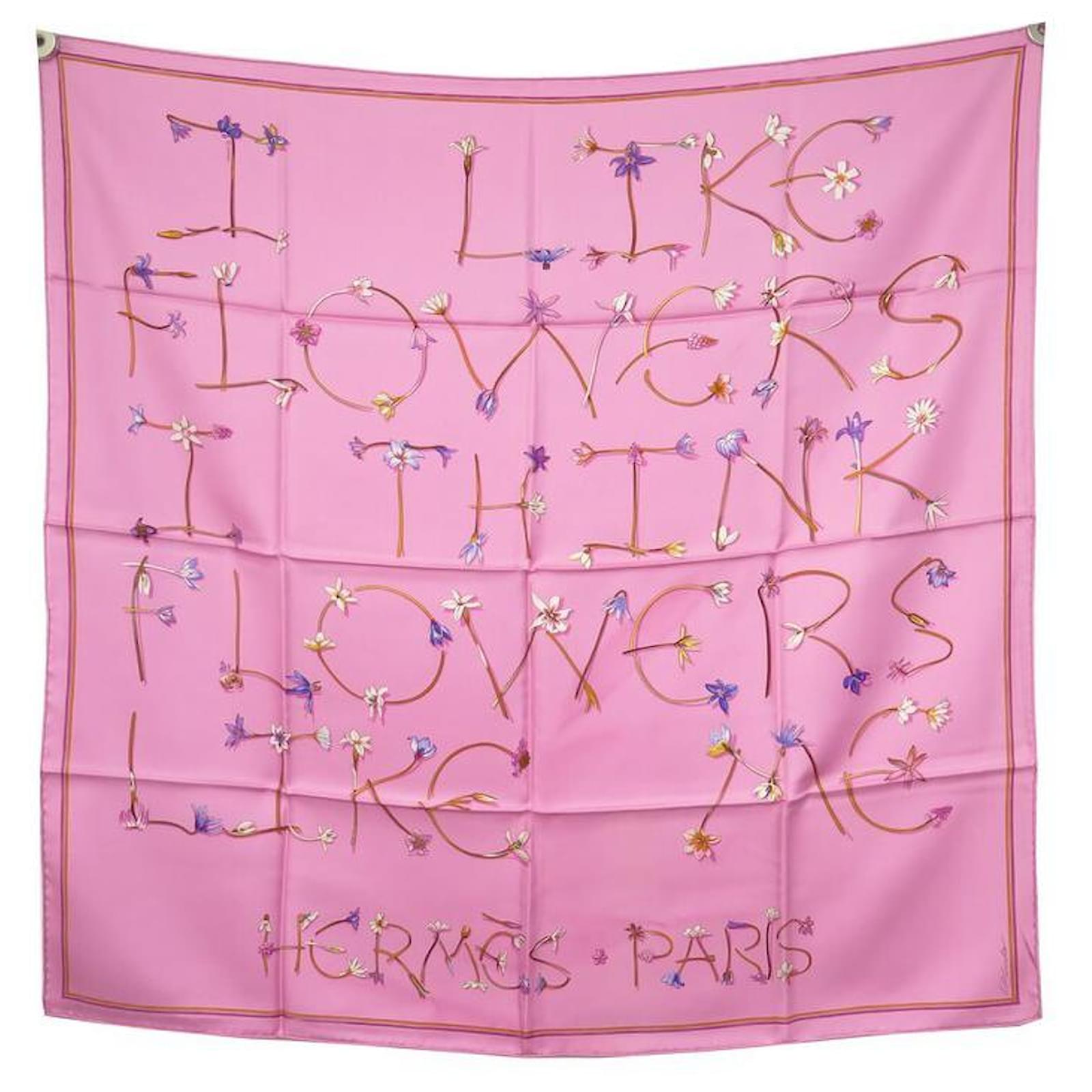 [Hermes]◆I LIKE FLOWERS SCARF◆CARRE 70(最終在庫) HERMES Carre 70 with Box Silk Scarf I Like Flowers by Leigh