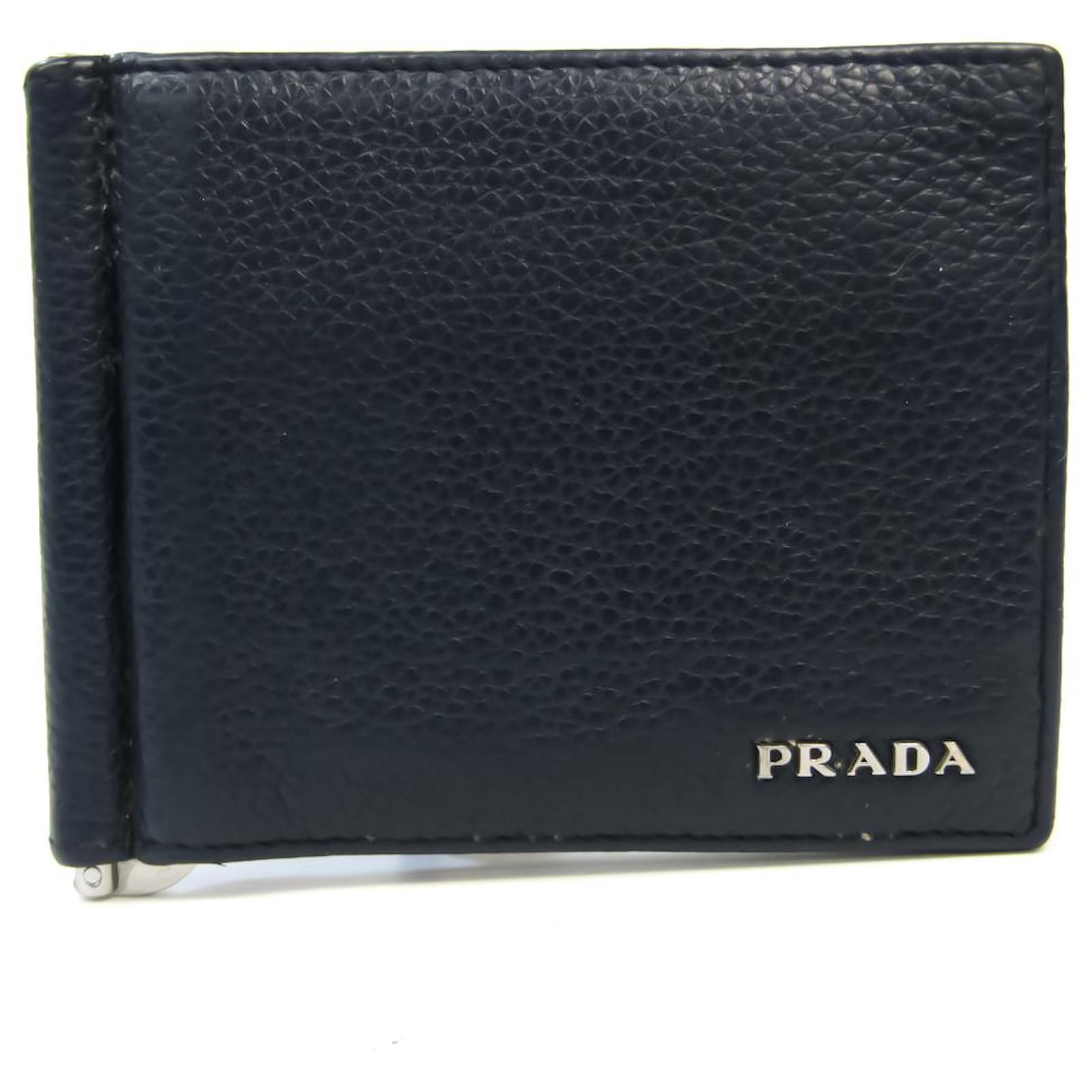 PRADA wallet Navy blue Leather ref.521578 Joli Closet