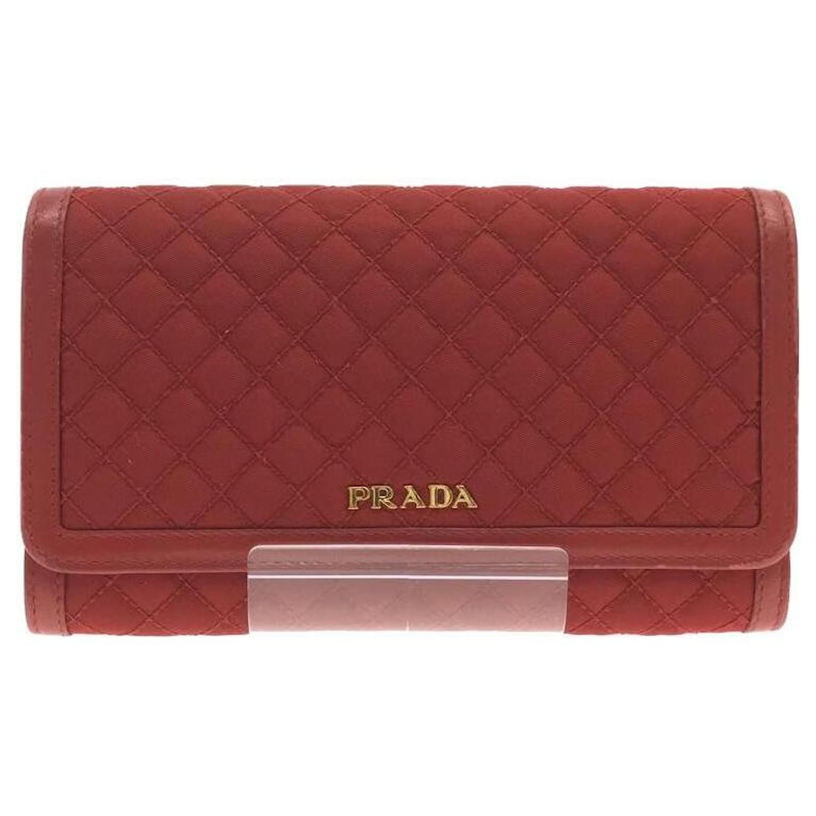 PRADA Long wallet / nylon / red / shoulder  - Joli Closet