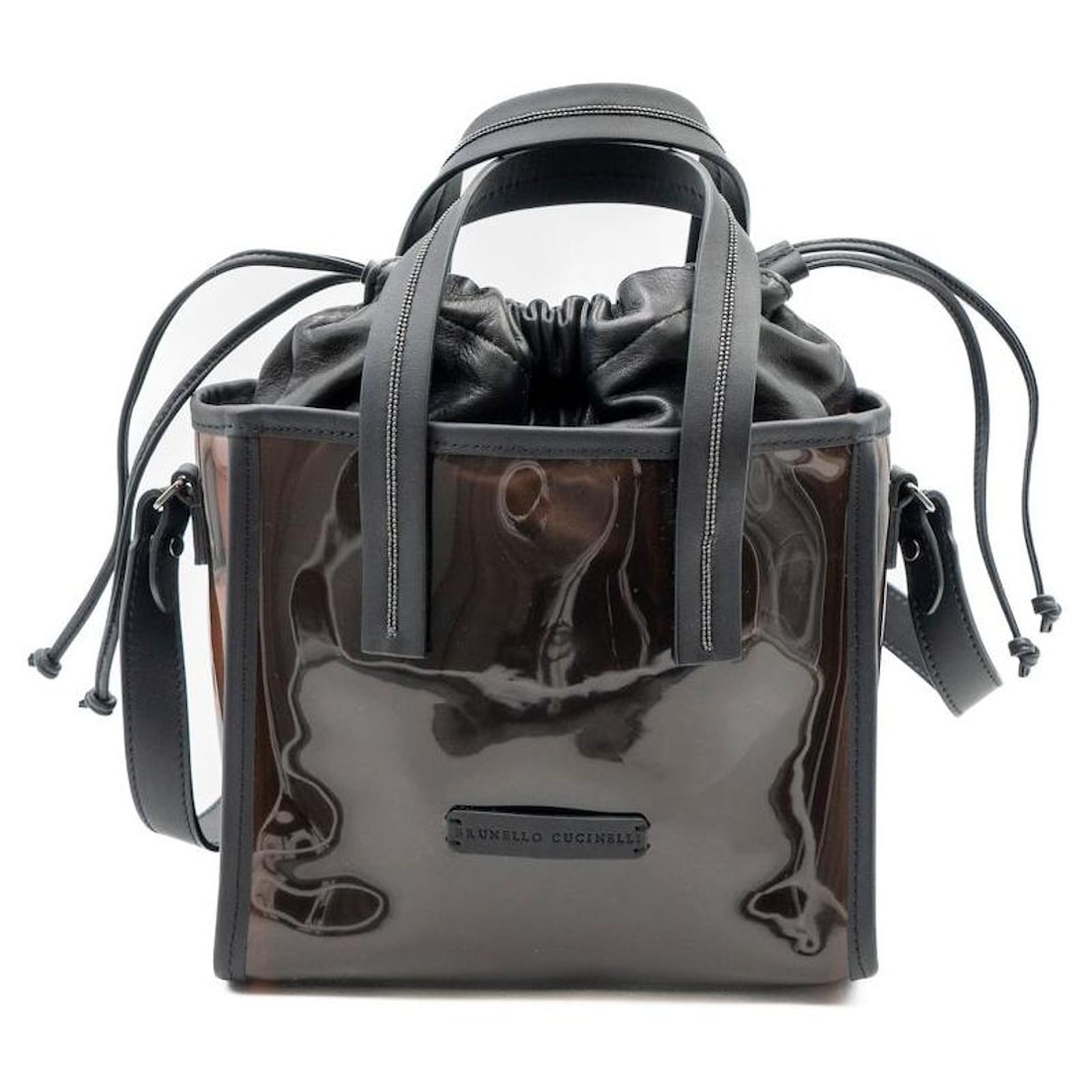 Leather Trimmed Tote Bag in Beige - Brunello Cucinelli