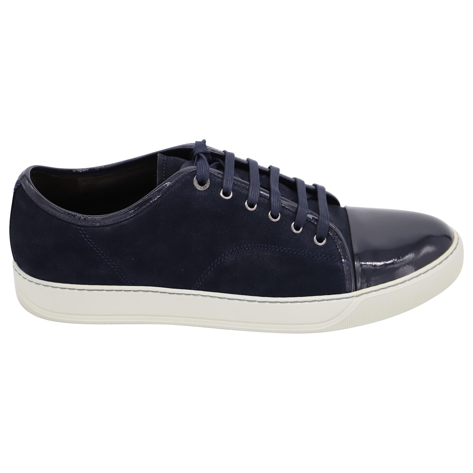 lanvin blue suede sneakers