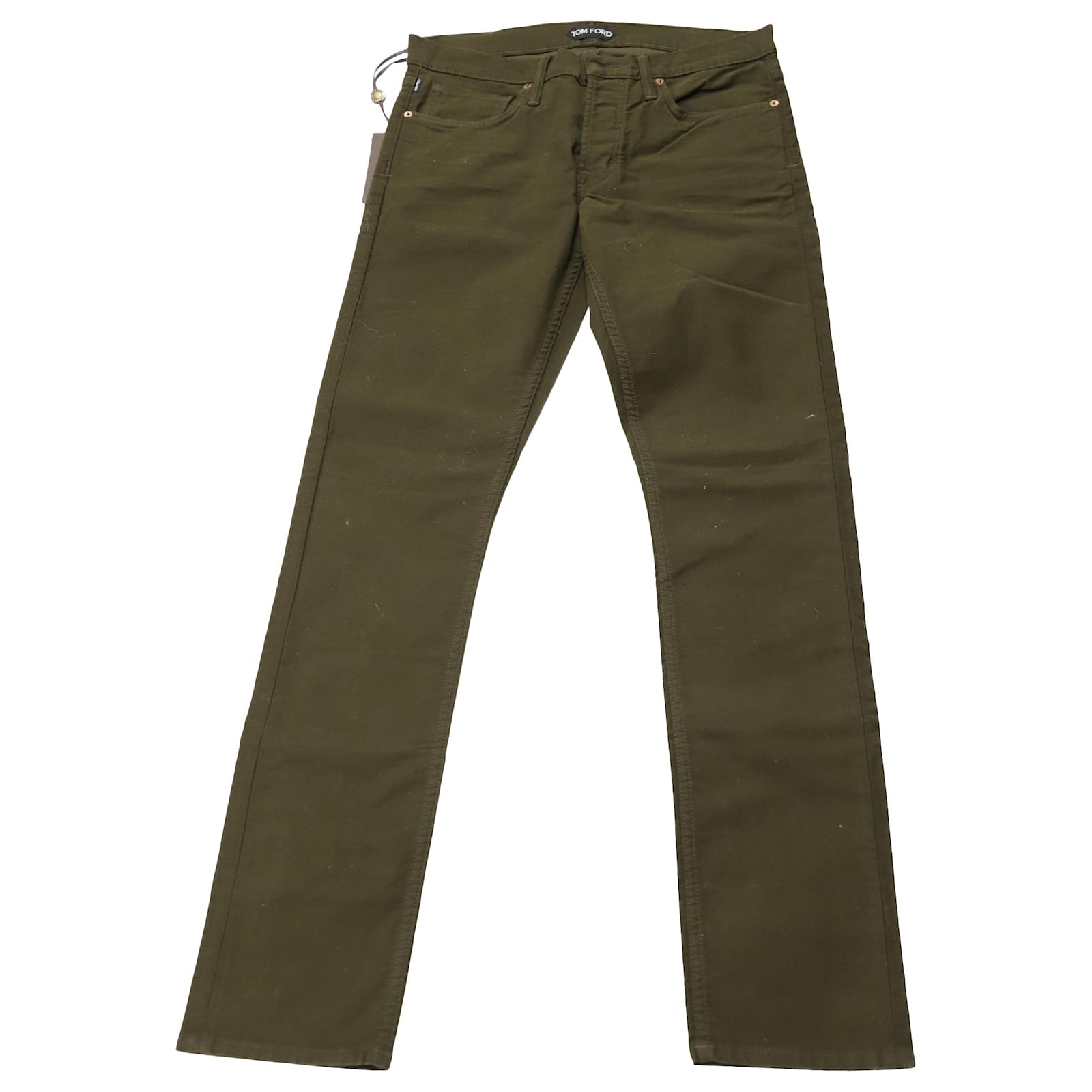 Tom Ford Slim-Fit Pants in Olive Cotton Green Olive green  - Joli  Closet