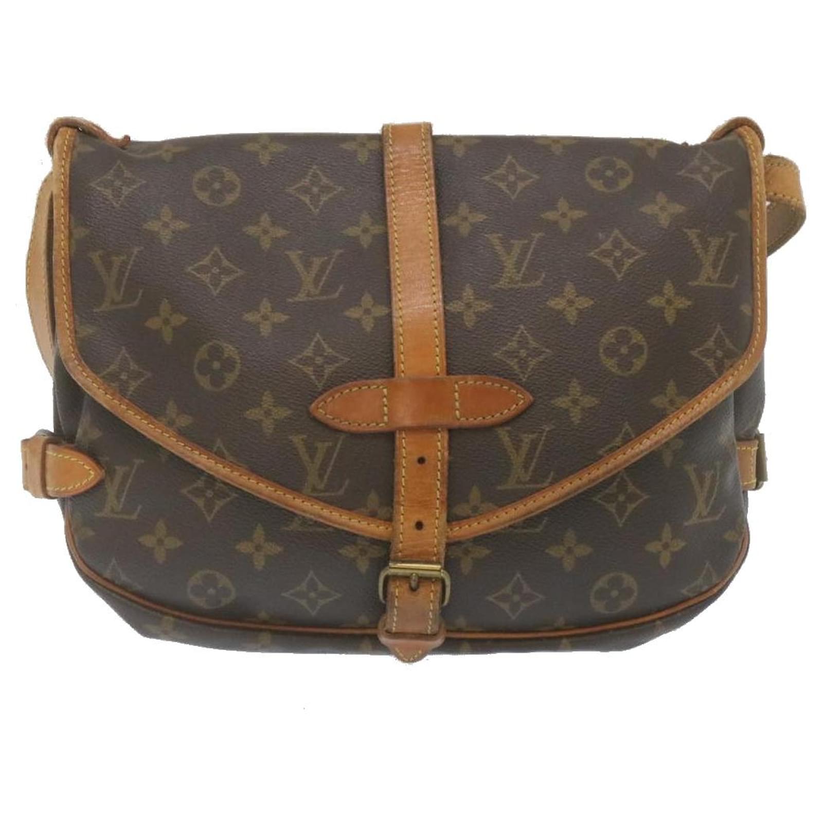 Louis Vuitton Saumur 30 Brown Cloth ref.522257 - Joli Closet