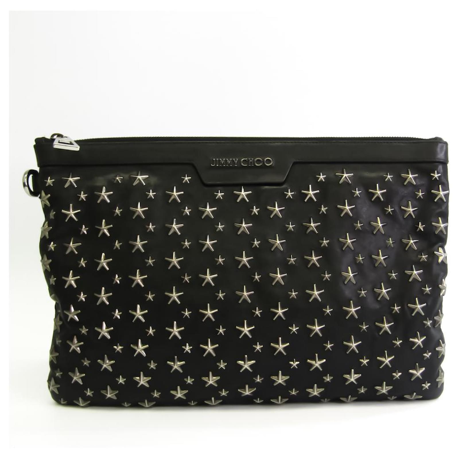 Jimmy Choo Clutch Tasche Schwarz Leder Ref 522645 Joli Closet