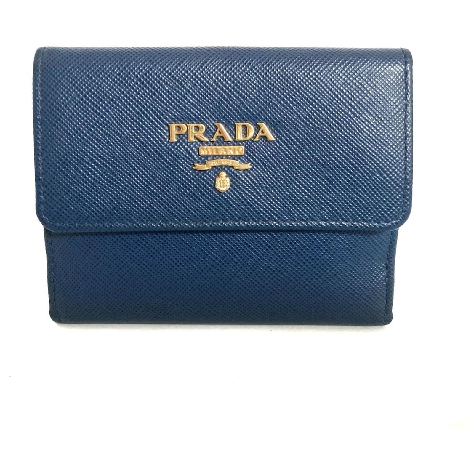 PRADA wallet Navy blue Leather ref.523297 - Joli Closet