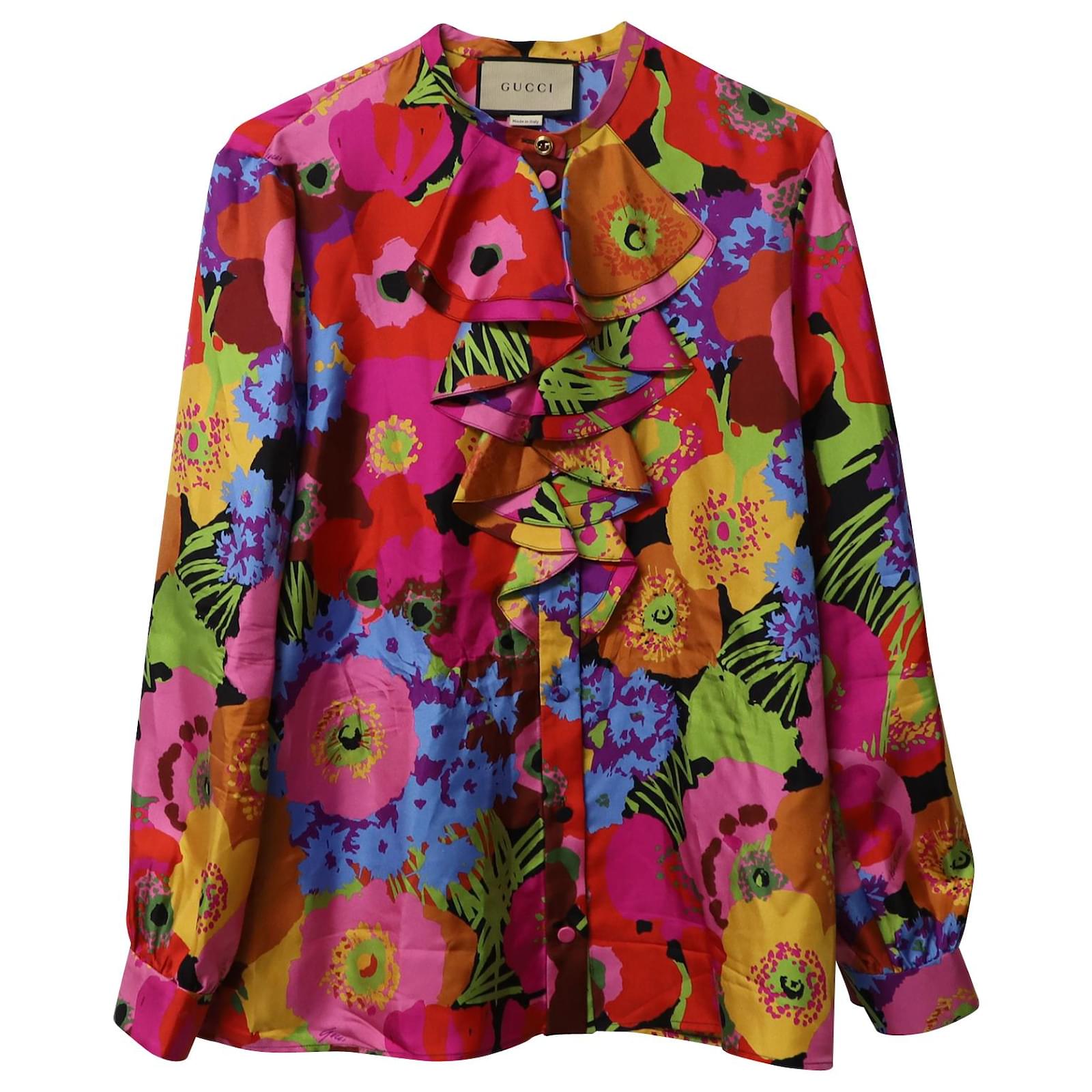syv nabo Modstander Gucci X Ken Scott Shirt in Floral Print Silk ref.523309 - Joli Closet