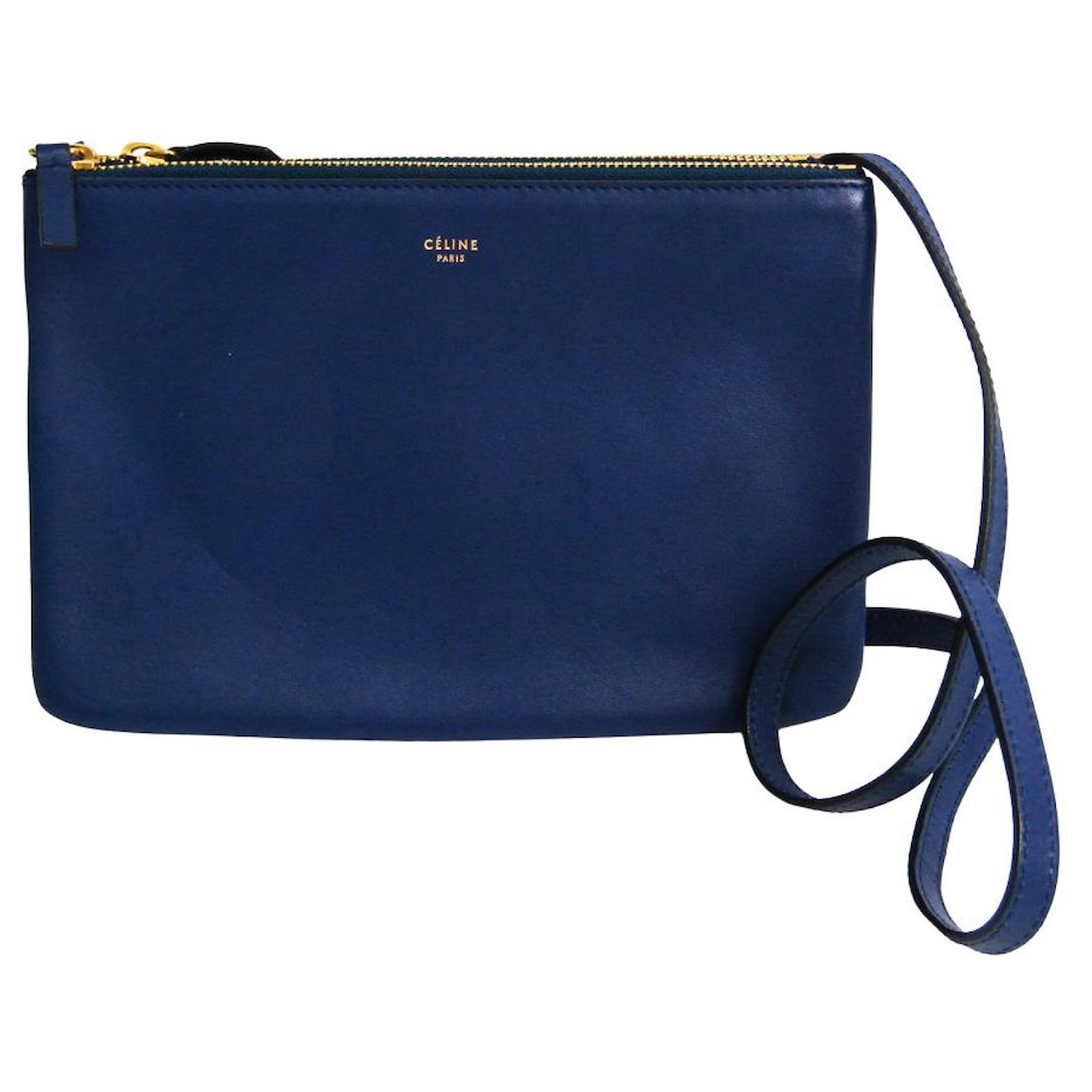 Céline Trio Blue Leather ref.523858 - Joli Closet