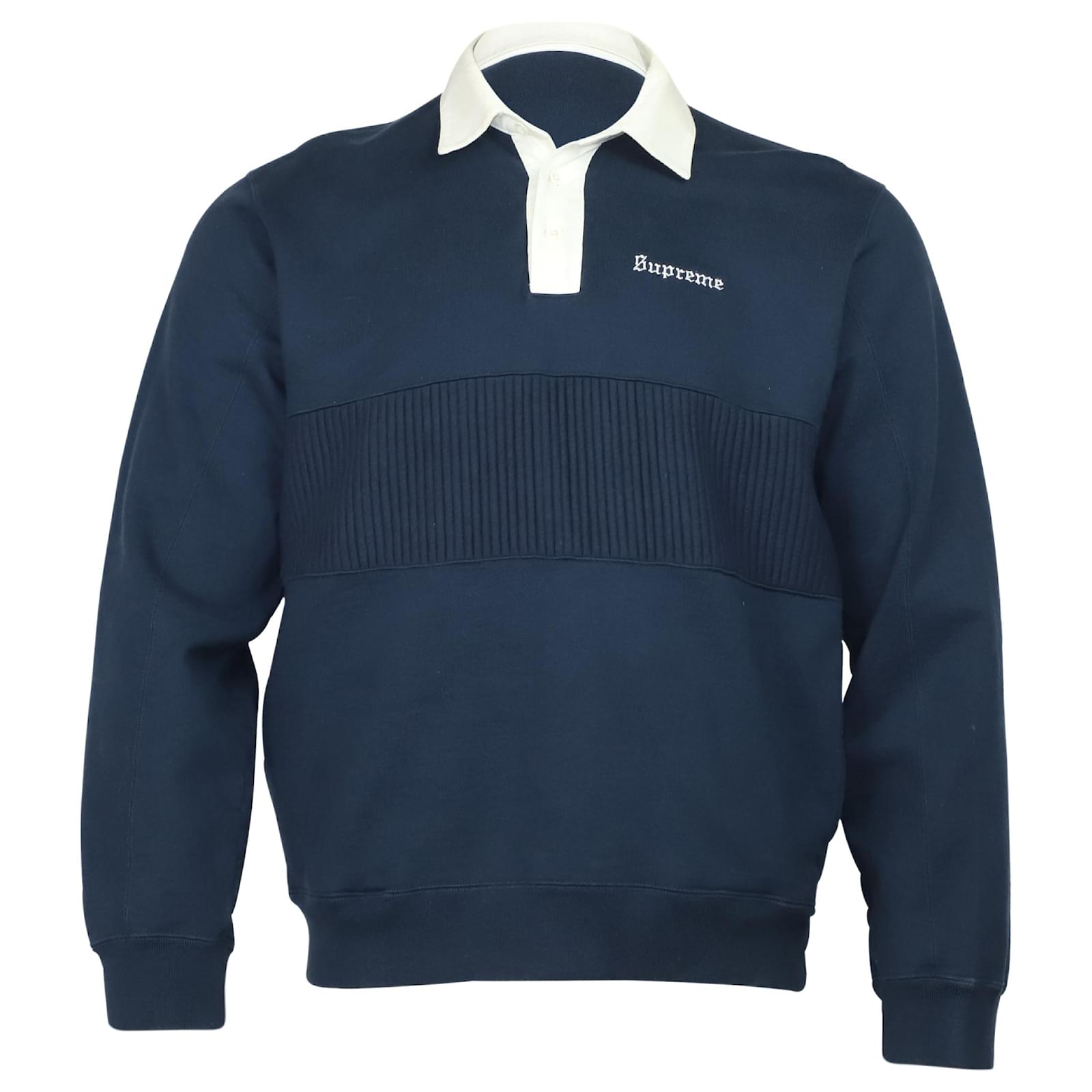Supreme Rugby Sweatshirt in Navy Blue Cotton ref.523975 - Joli Closet