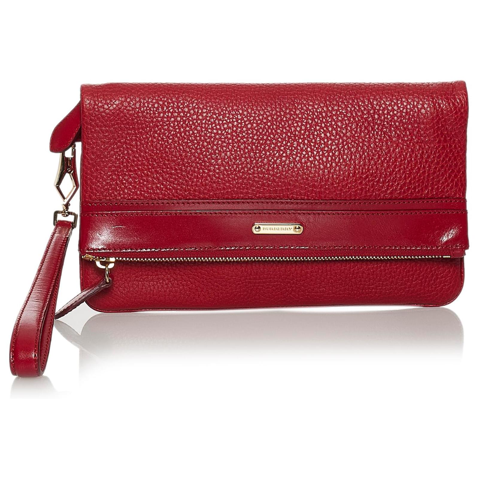 Burberry red hot sale clutch