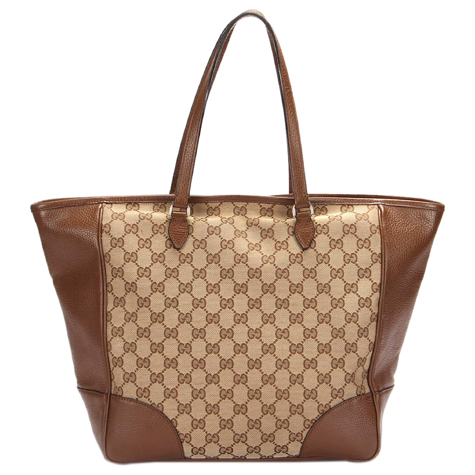 Gucci Brown GG Canvas Bree Tote Bag Beige Leather Cloth Pony-style calfskin  Cloth ref.524872 - Joli Closet