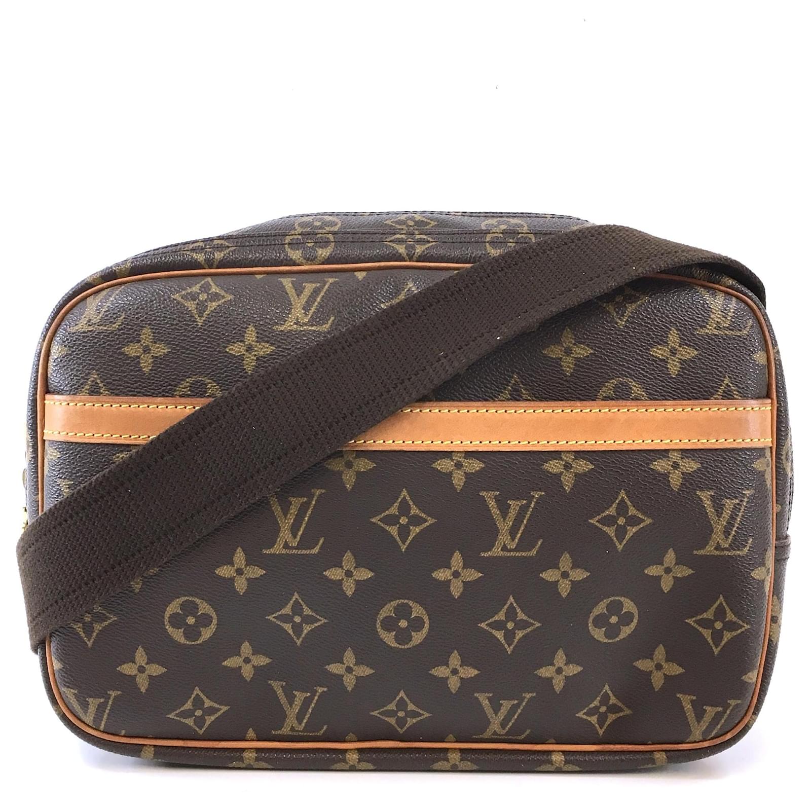 Pre-Owned Louis Vuitton Reporter Monogram PM Brown 