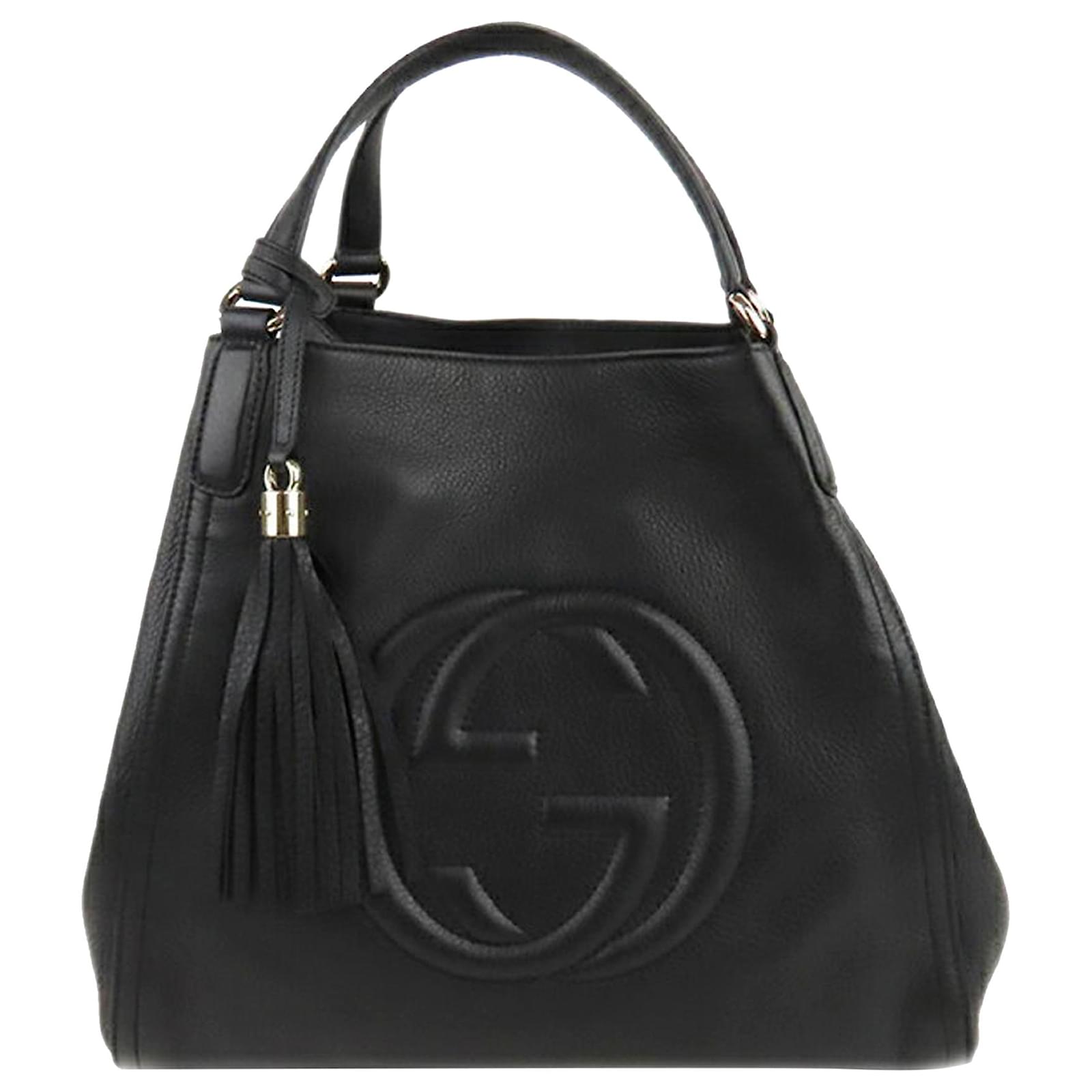 Borsa tote Gucci Soho Cellarius in pelle nera Nero Vitello simile