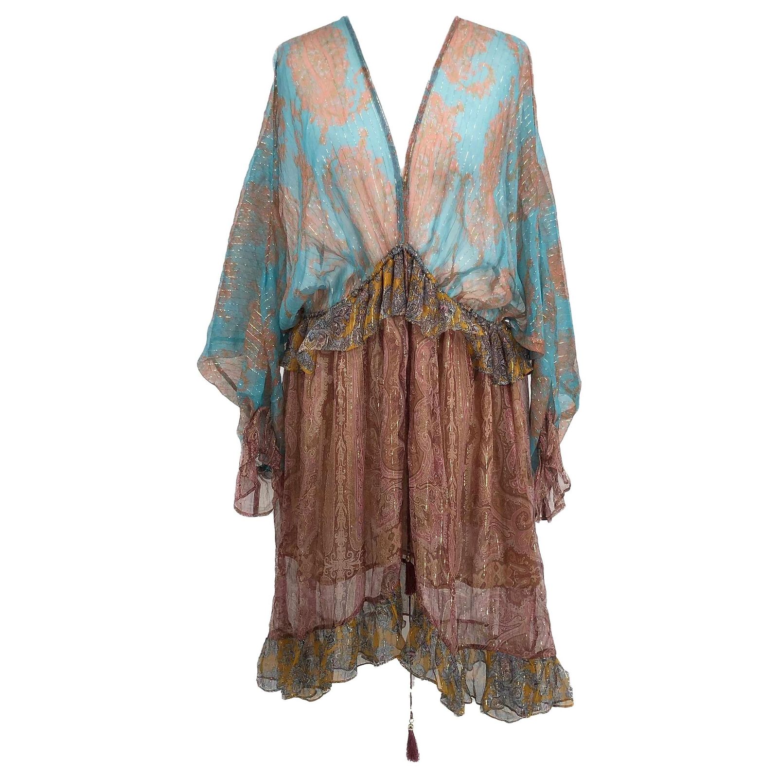 Robe Zimmermann En Soie Bleue - Taille 36, Neuve Avec étiquettes, Style Maxi Printemps/été