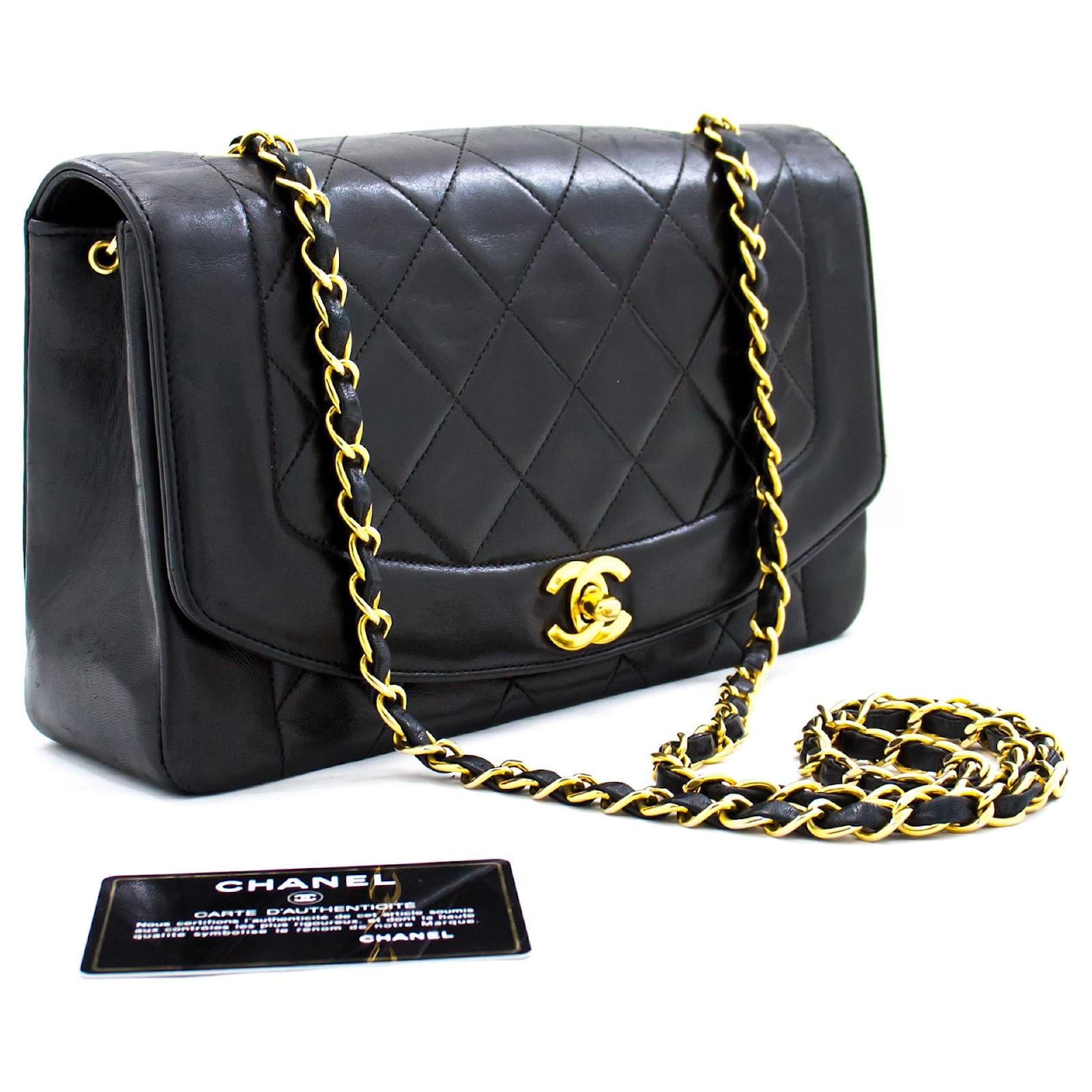Black Color Women's Crossbody Chain Quilted Bag