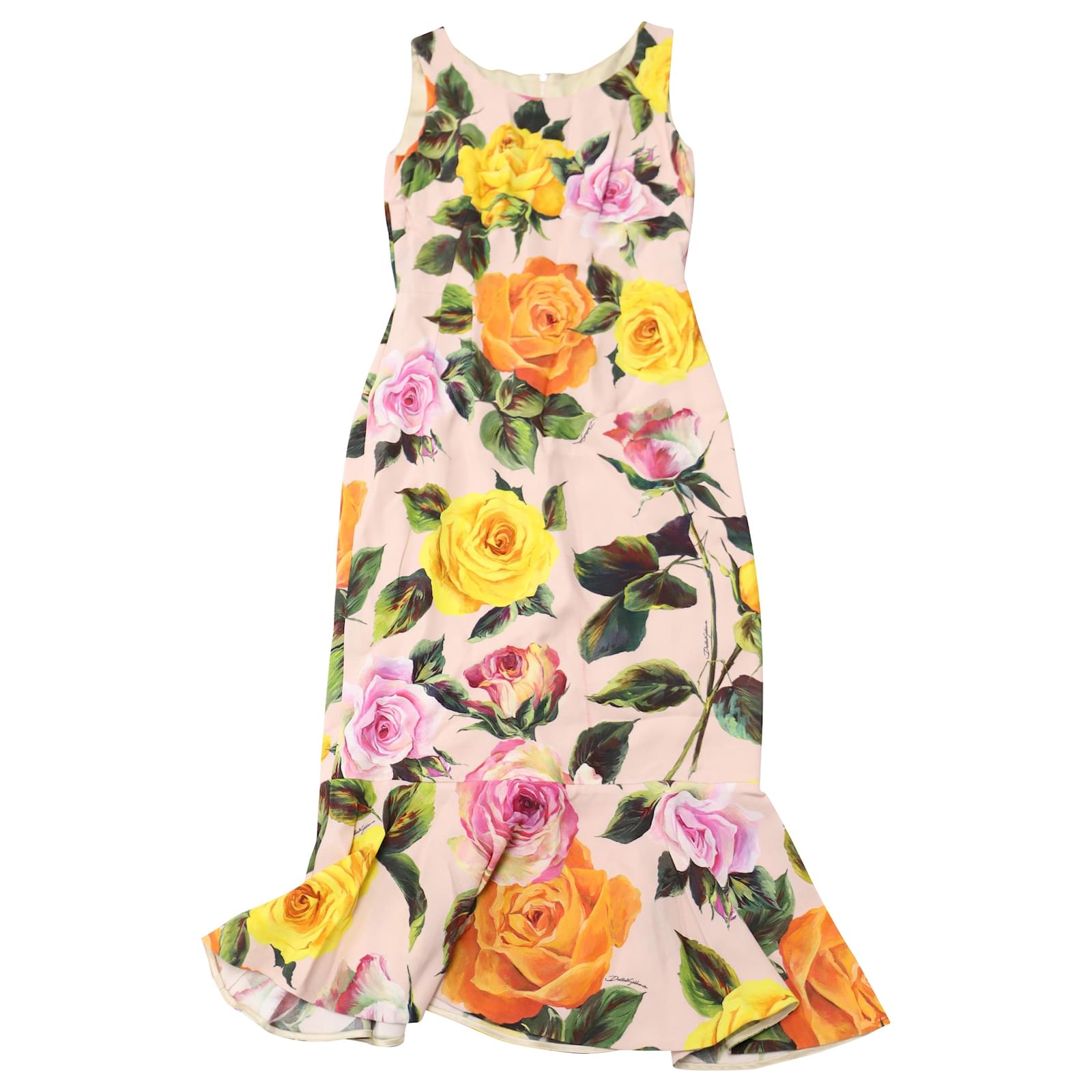 dolce gabbana floral midi dress