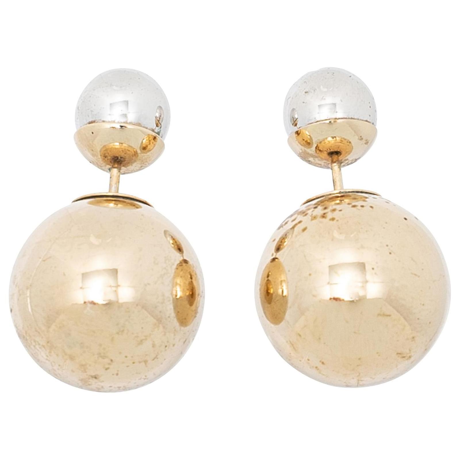 Dior Tribales Earrings GoldFinish Metal White Resin Pearls and White  Crystals  DIOR AU