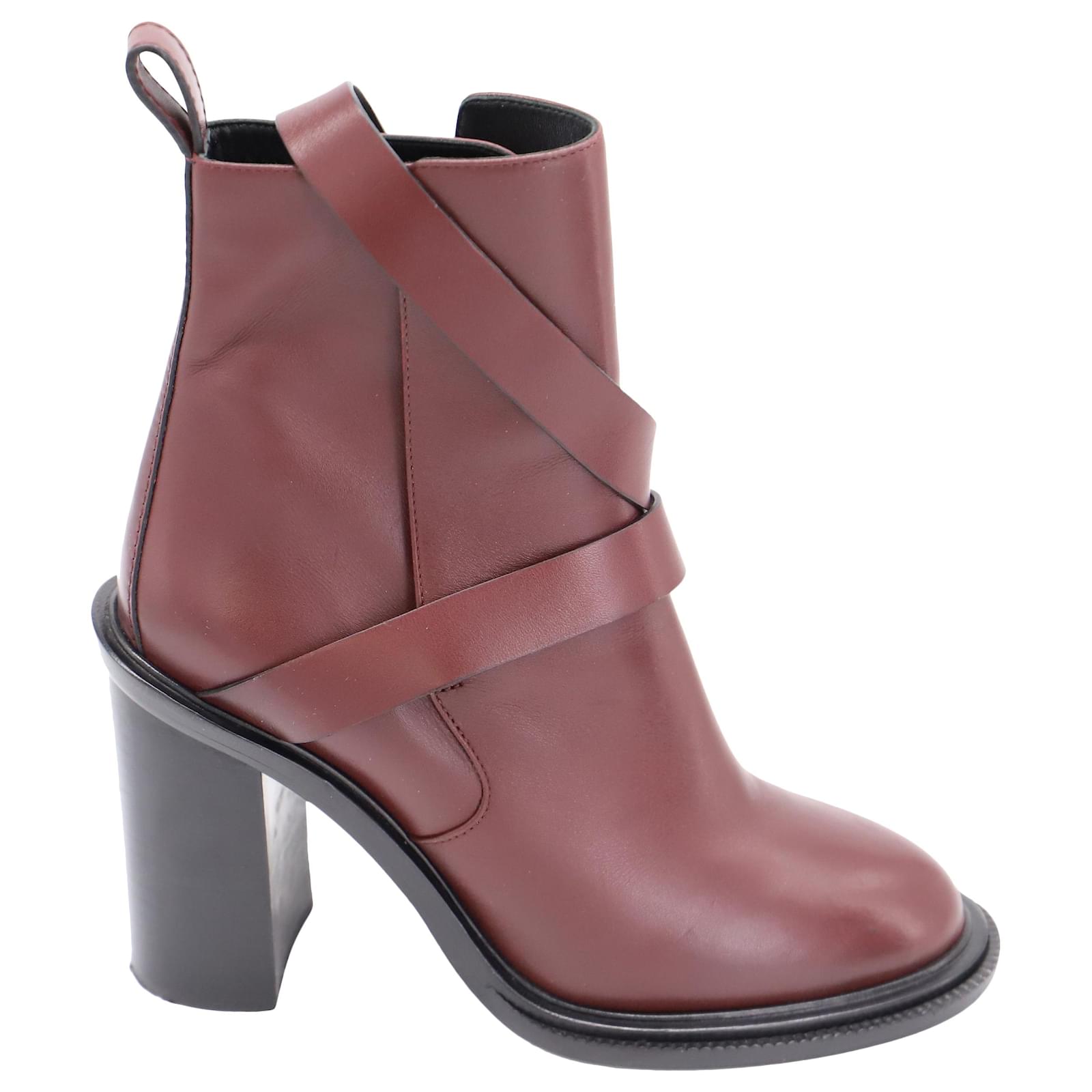 burgundy red ankle boots