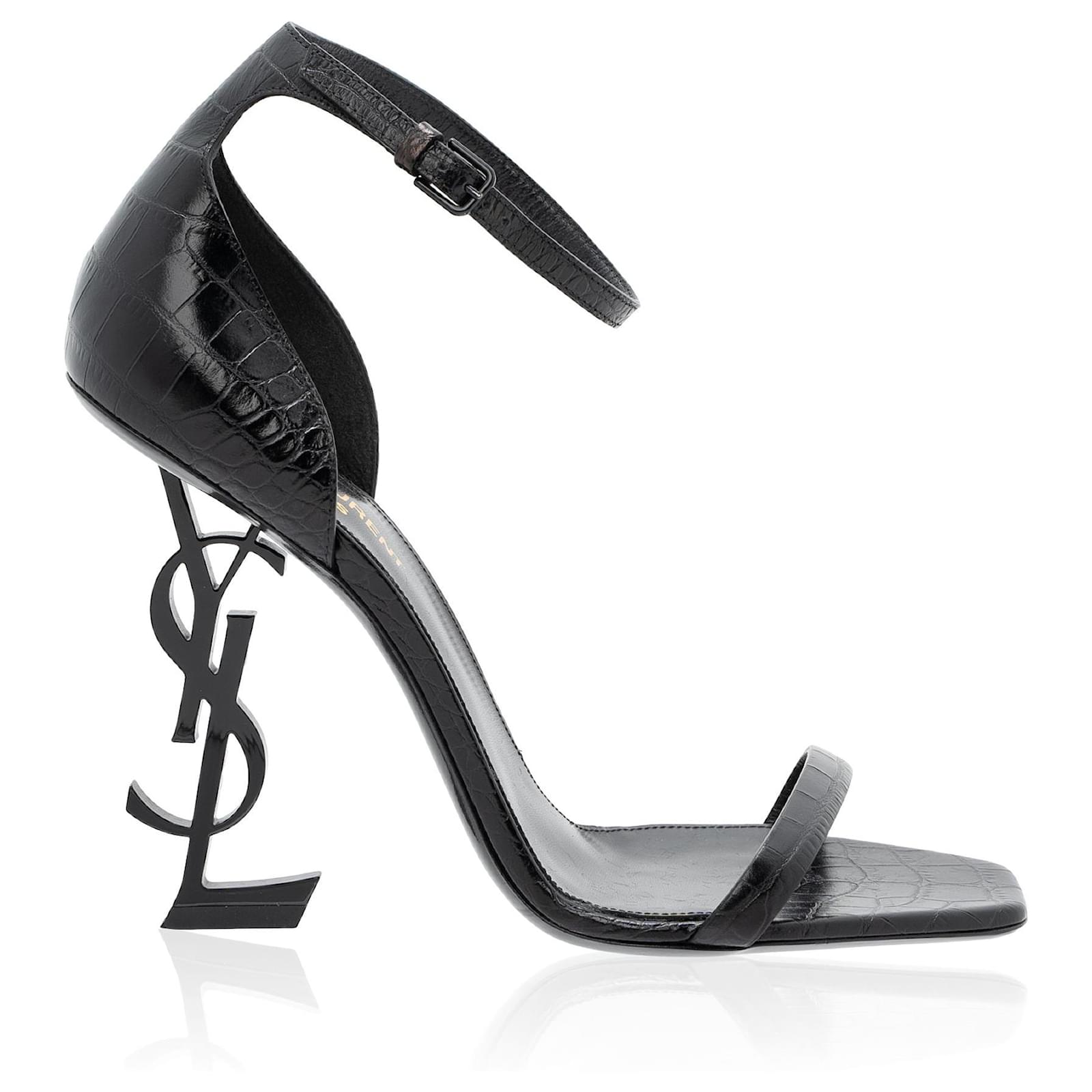 Saint Laurent Opyum 110mm sandals Black Leather ref.527275 - Joli Closet